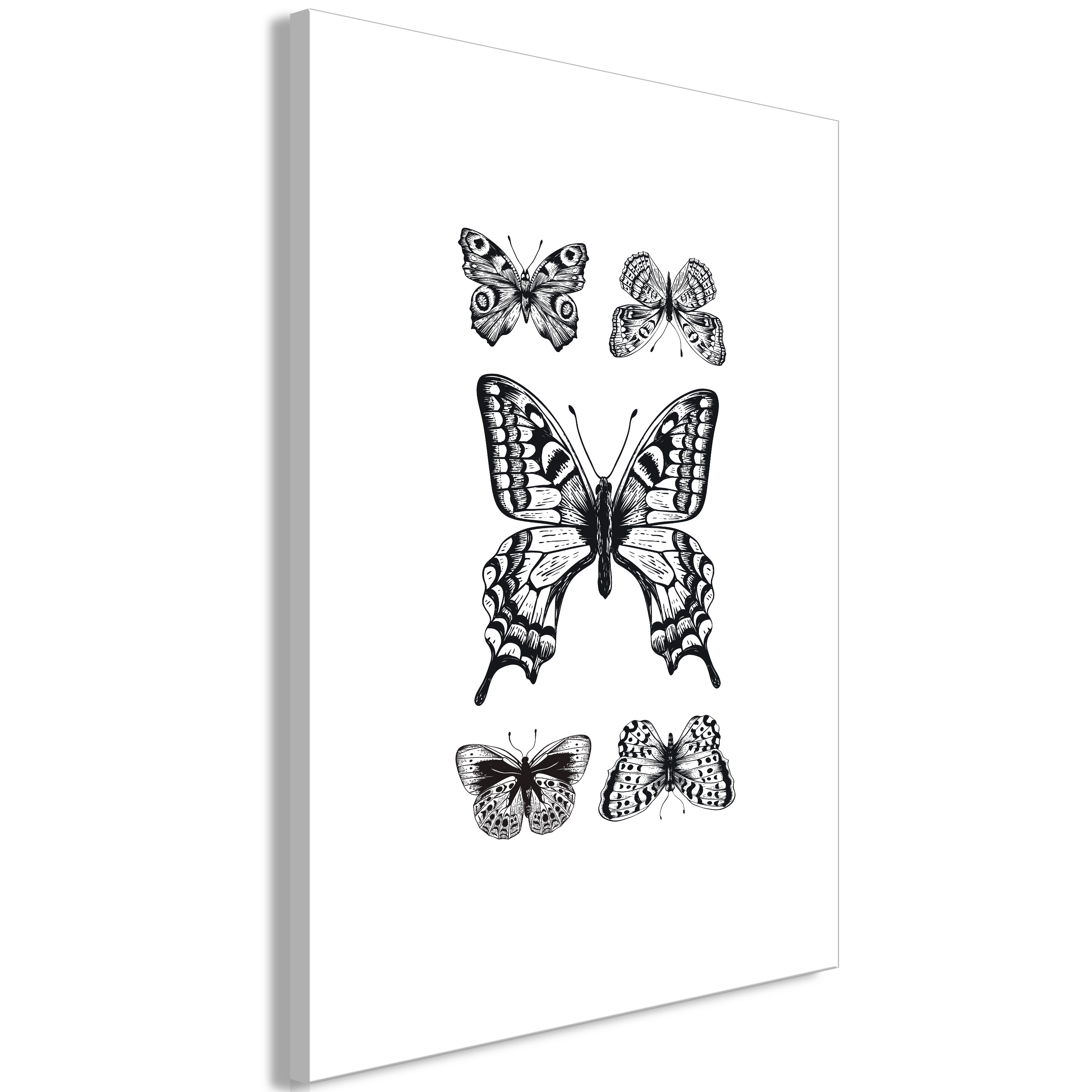 Canvas Print - Five Butterflies (1 Part) Vertical - 60x90