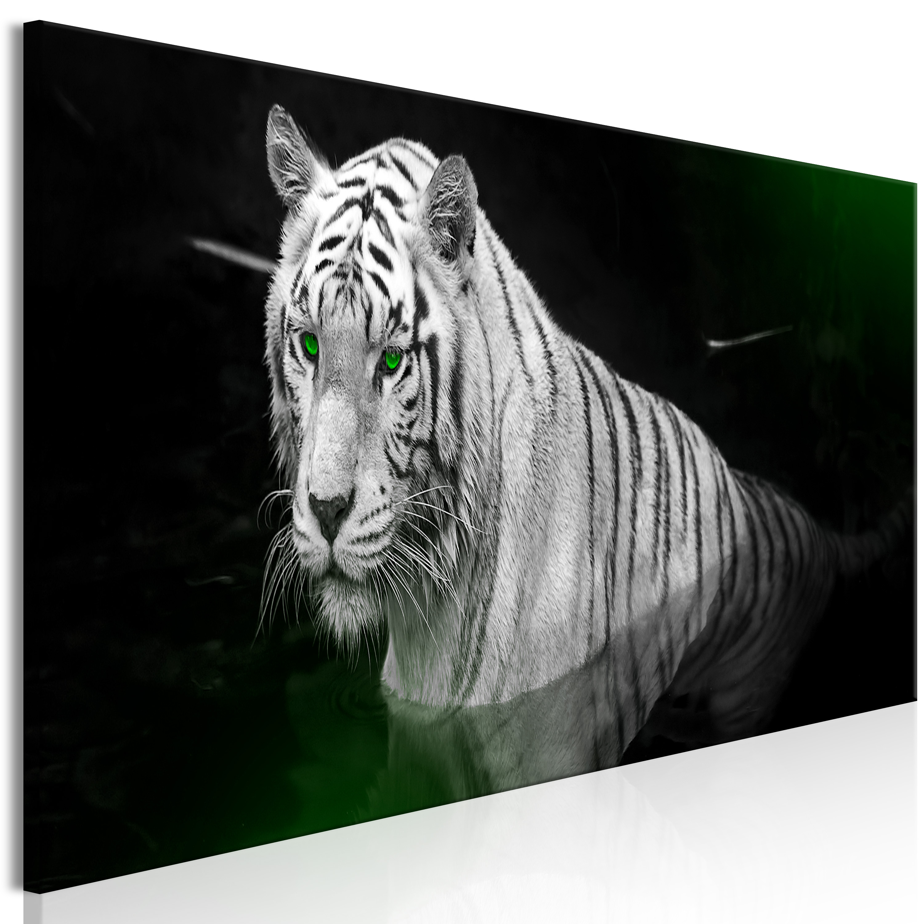 Canvas Print - Shining Tiger (1 Part) Green Narrow - 150x50
