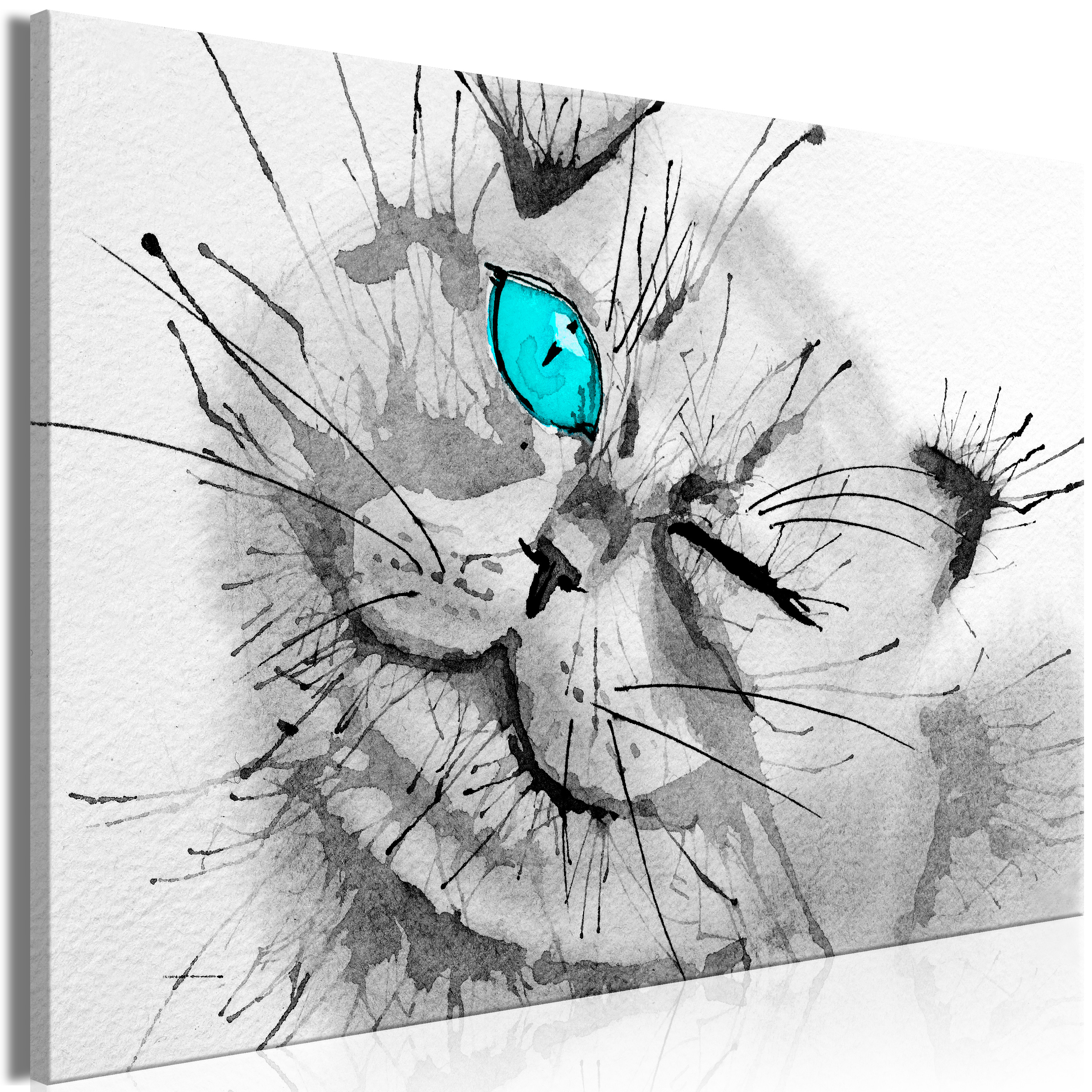 Canvas Print - Happy Look (1 Part) Wide Blue - 120x80