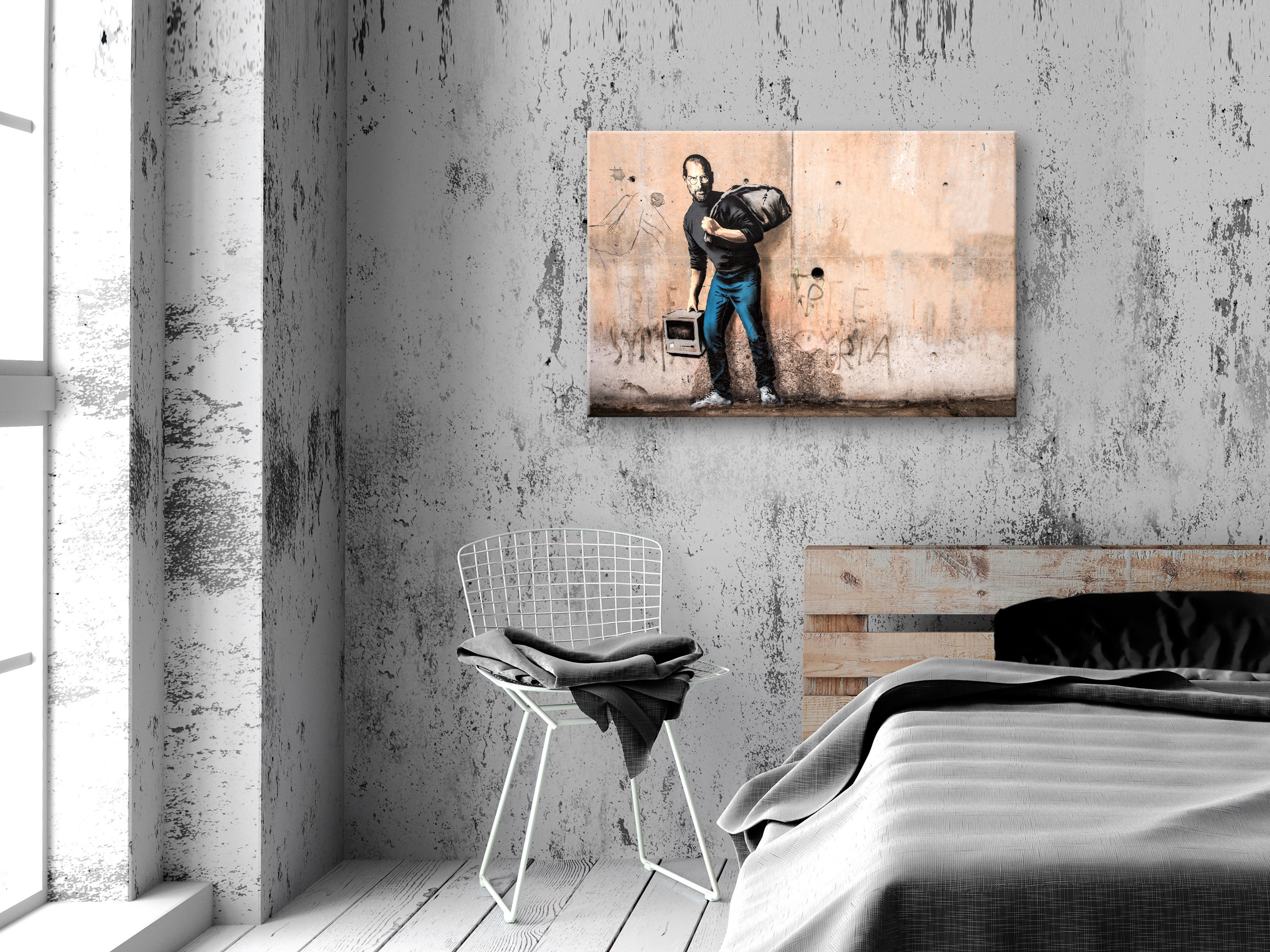 BANKSY STREET ART Wandbilder xxl Bilder Vlies Leinwand i-C-0093-b-a 