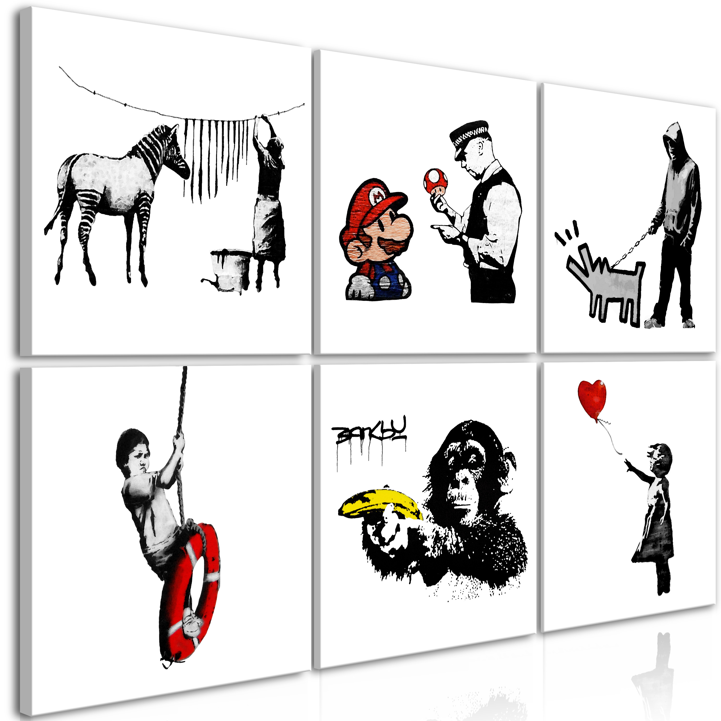 Canvas Print - Banksy Style (6 Parts) - 90x60