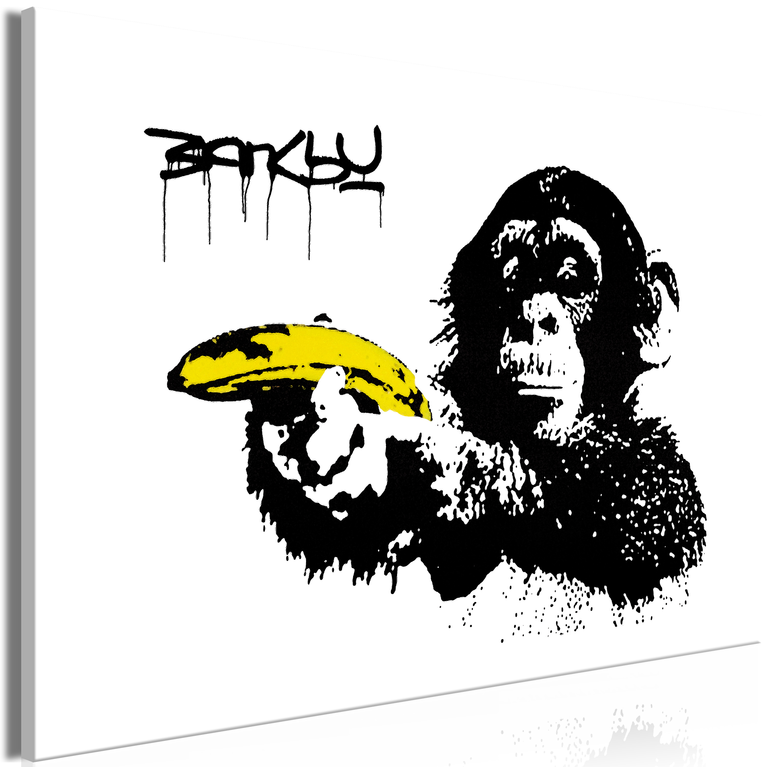 Canvas Print - Banksy: Monkey with Banana (1 Part) Wide - 120x80