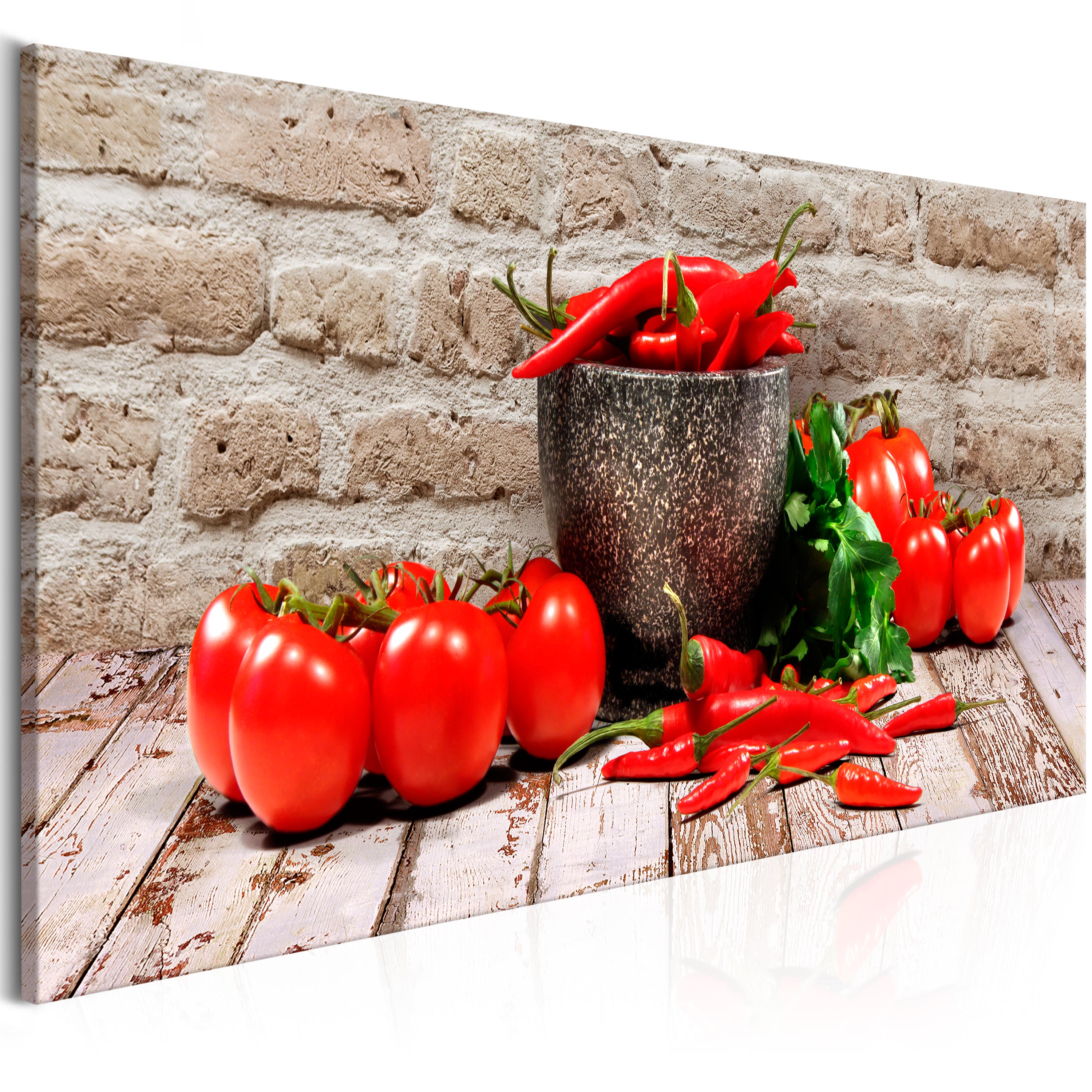 Canvas Print - Red Vegetables (1 Part) Brick Narrow - 135x45