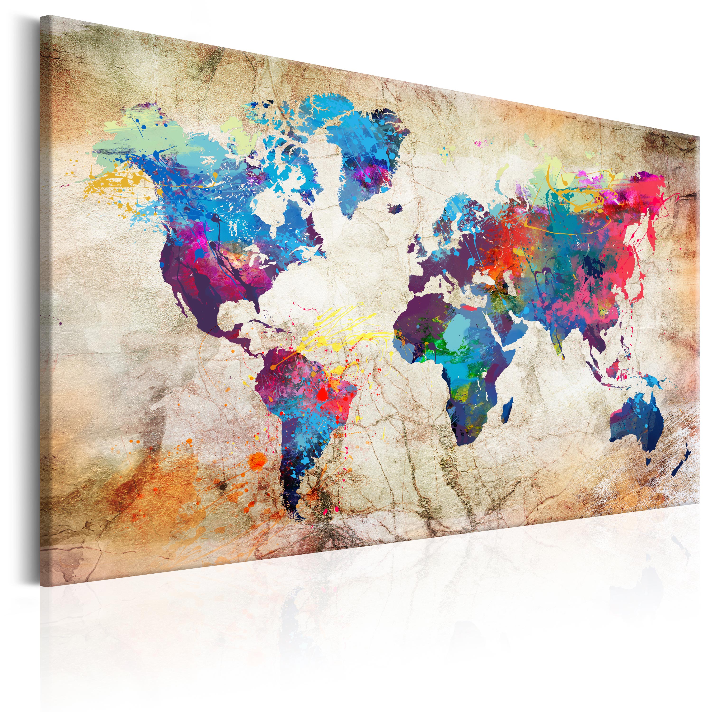 Canvas Print - World Map: Urban Style - 120x80