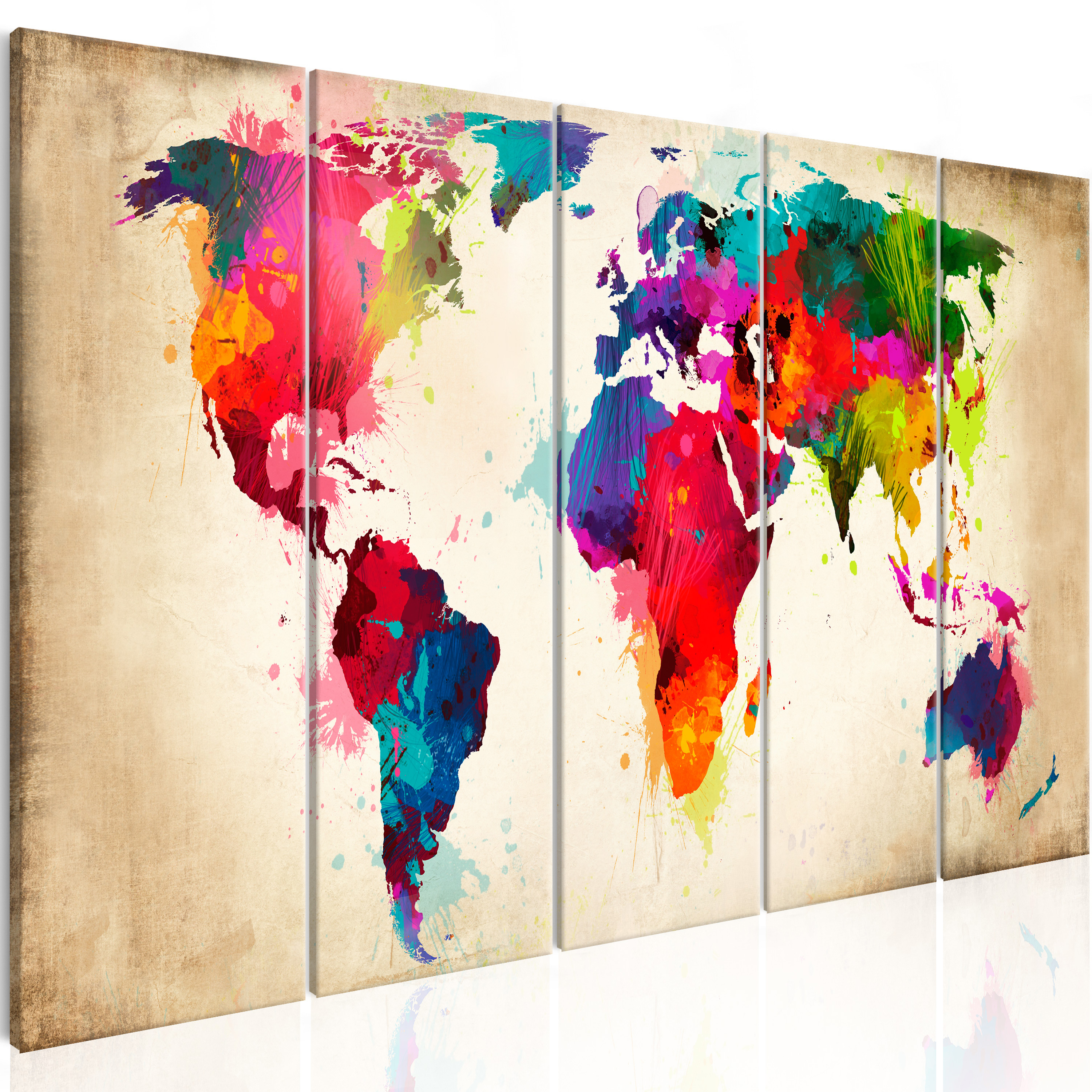 Canvas Print - Bright Continents - 225x90