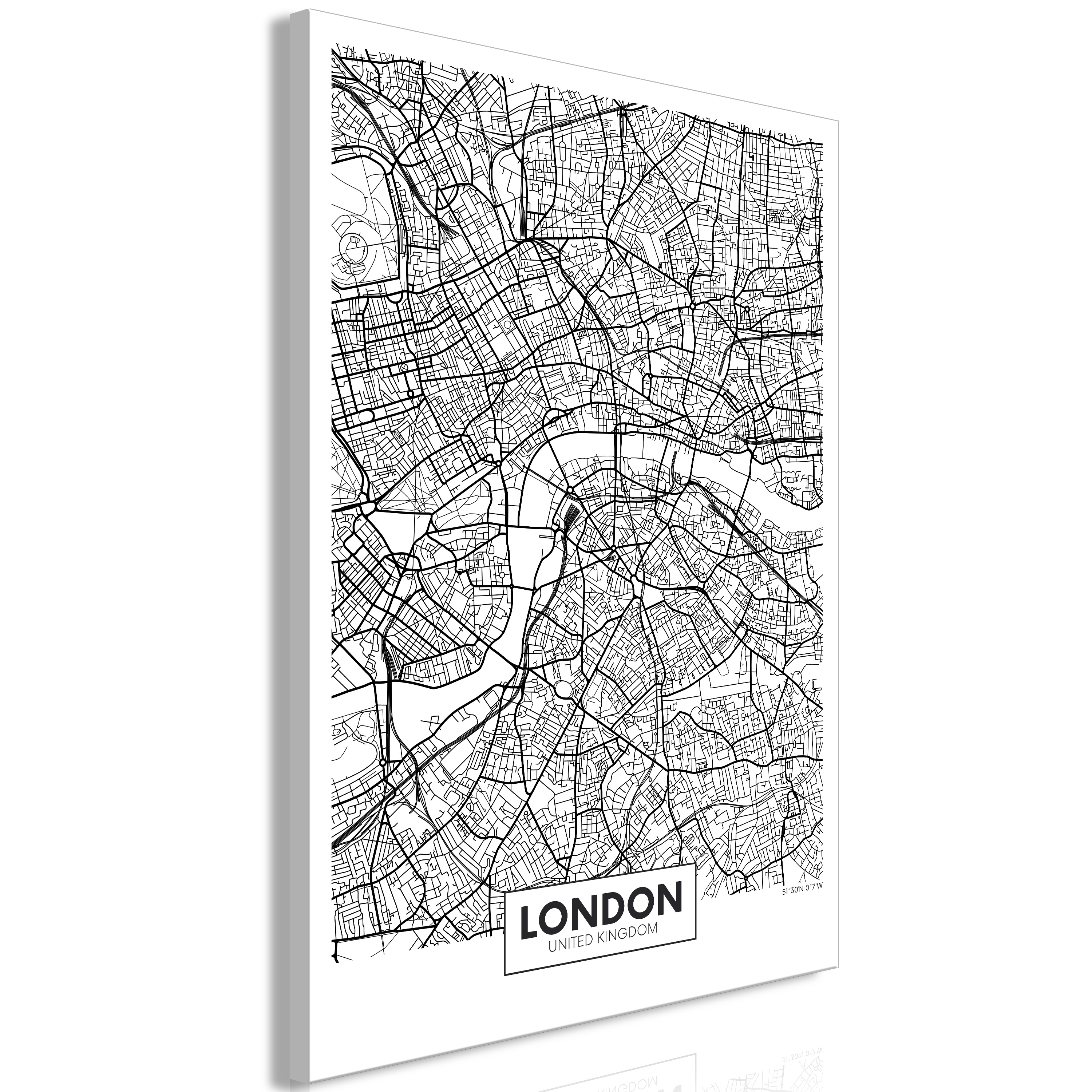 Canvas Print - Map of London (1 Part) Vertical - 80x120