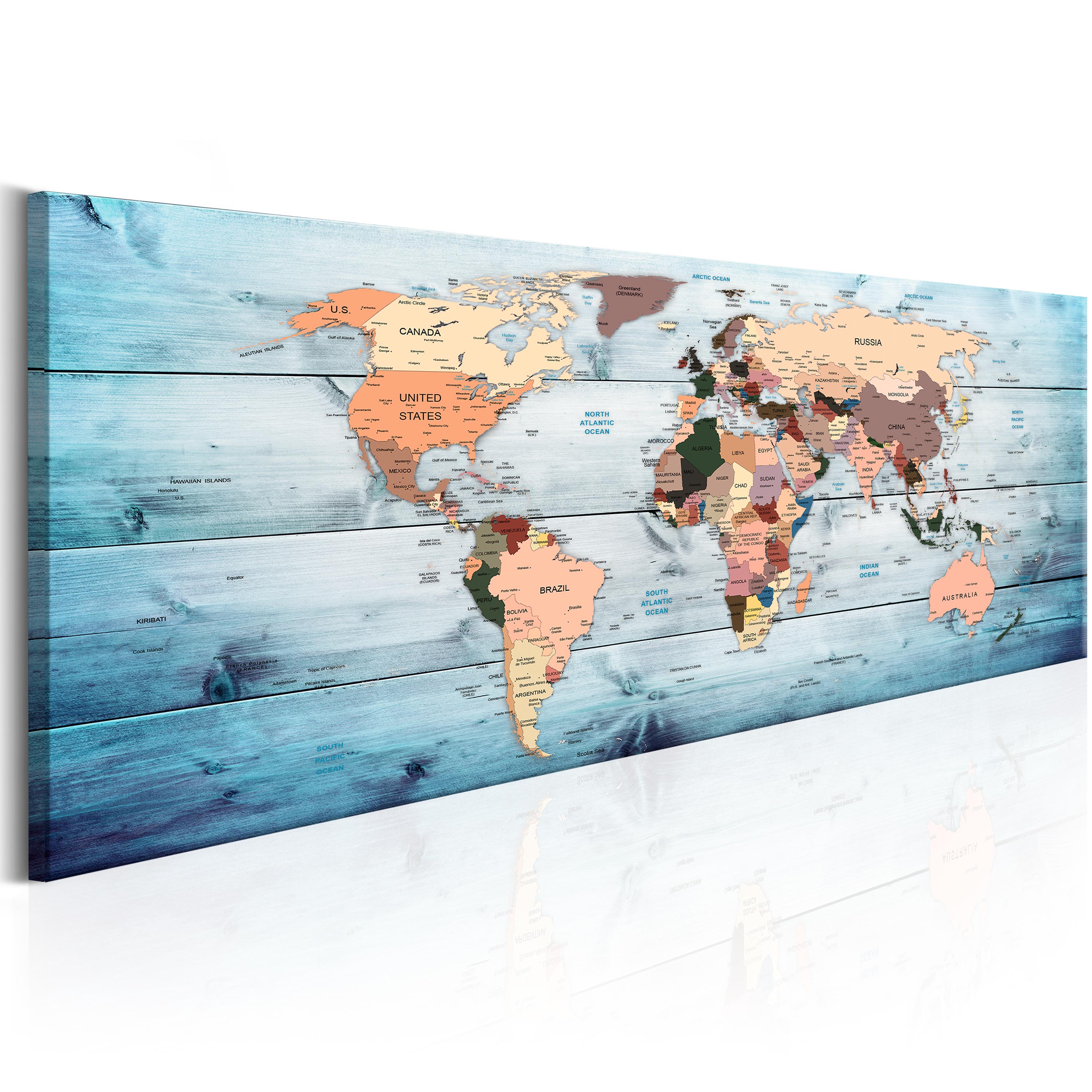 Canvas Print - World Maps: Sapphire Travels - 150x50