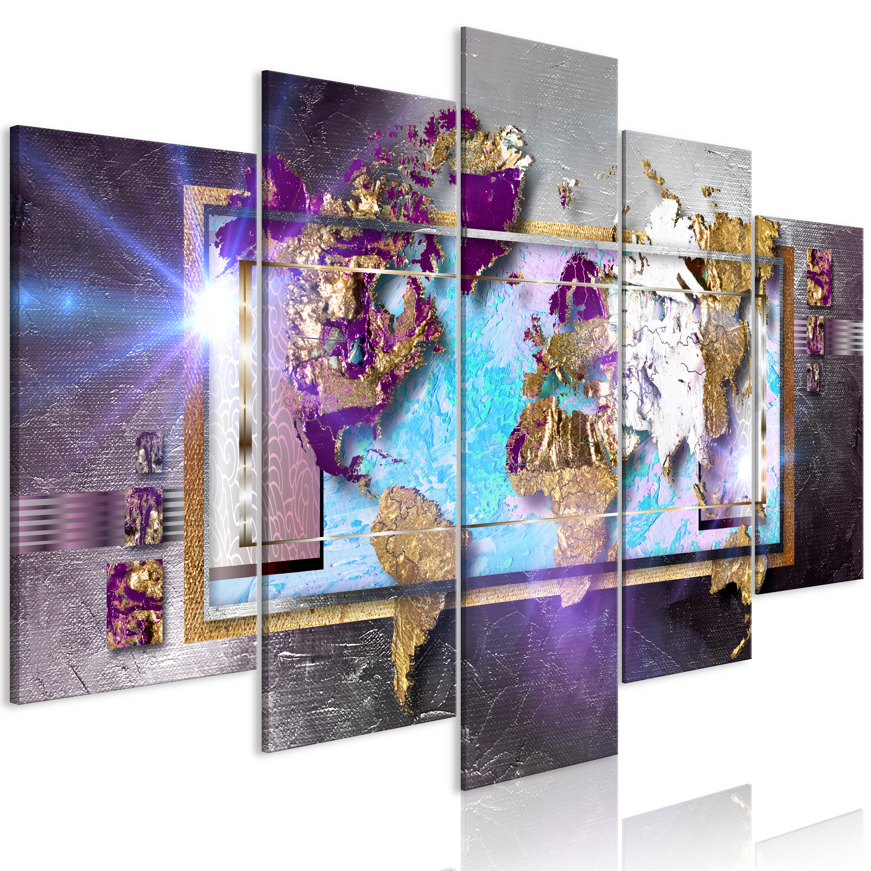 Canvas Print - Abstract Map (5 Parts) Wide - 200x100