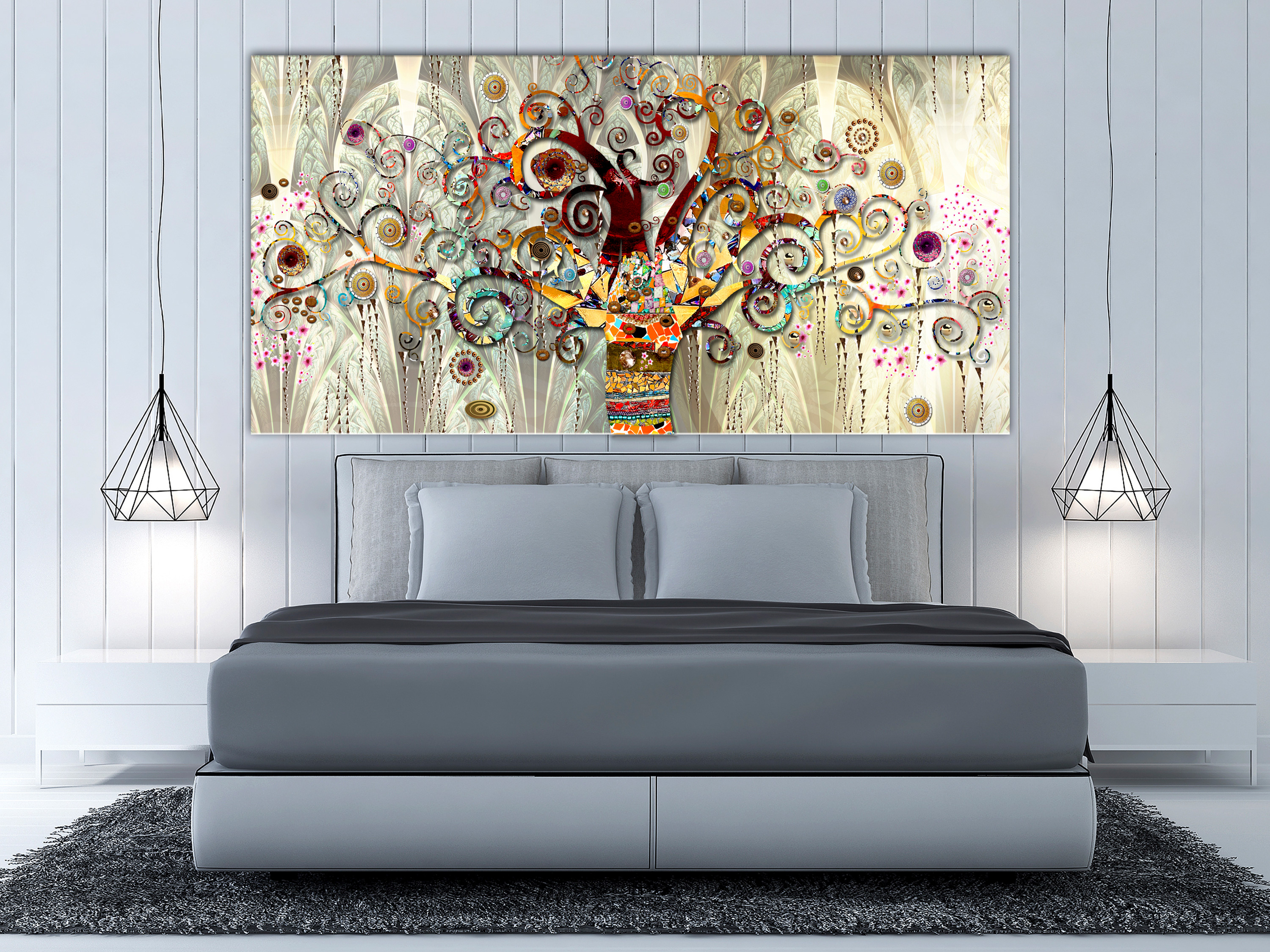 Gustav Klimt Baum des Lebens Vlies Leinwandbild 1 tlg Wandbilder XXL