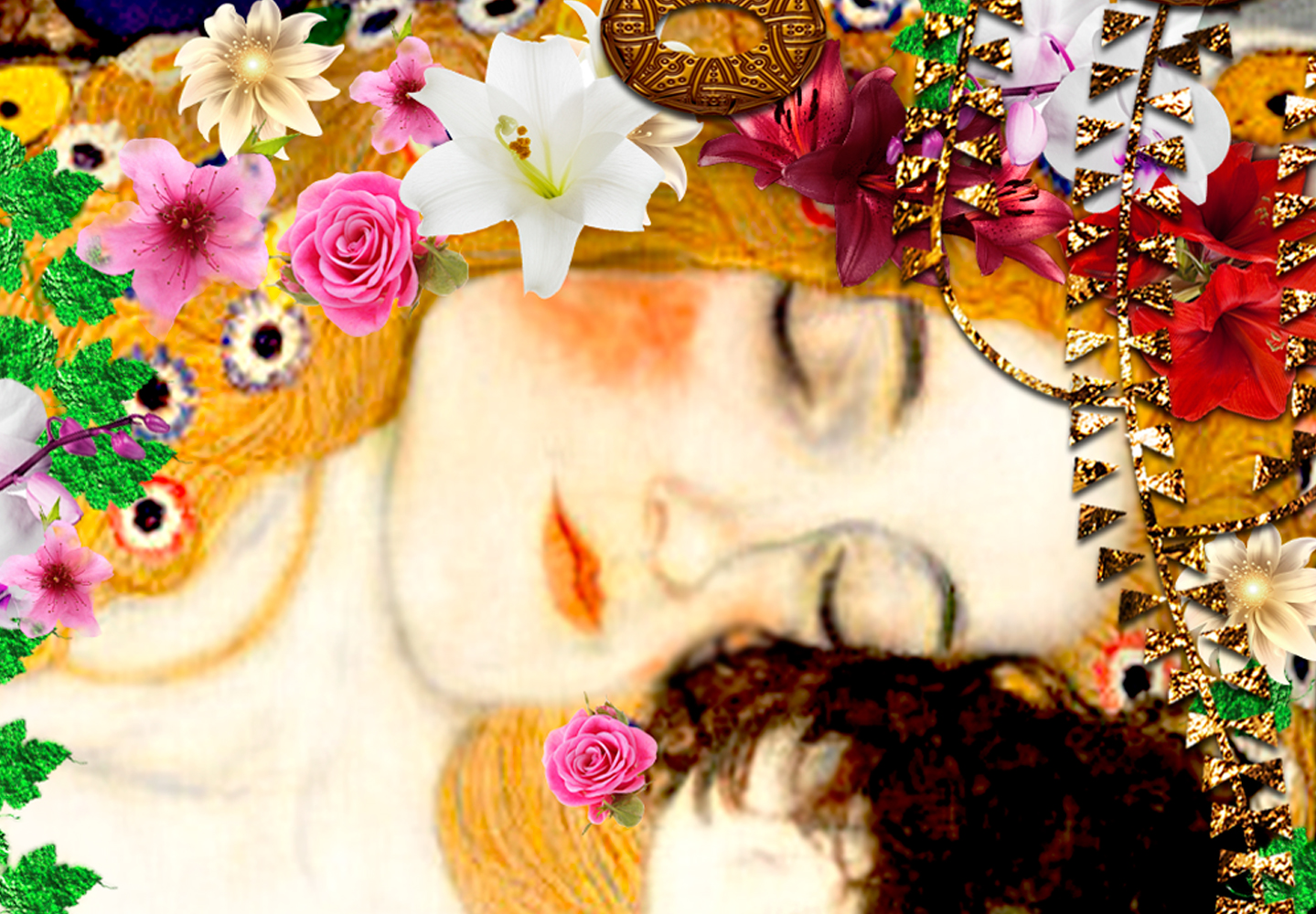 GUSTAV KLIMT MUTTER UND KIND Wandbilder xxl Bilder Vlies Leinwand l-A