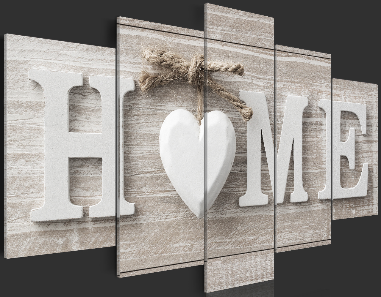 Tableau Toile Intissé Maison Home Bois - Impression Décorative Moderne, Neuf Sous Emballage