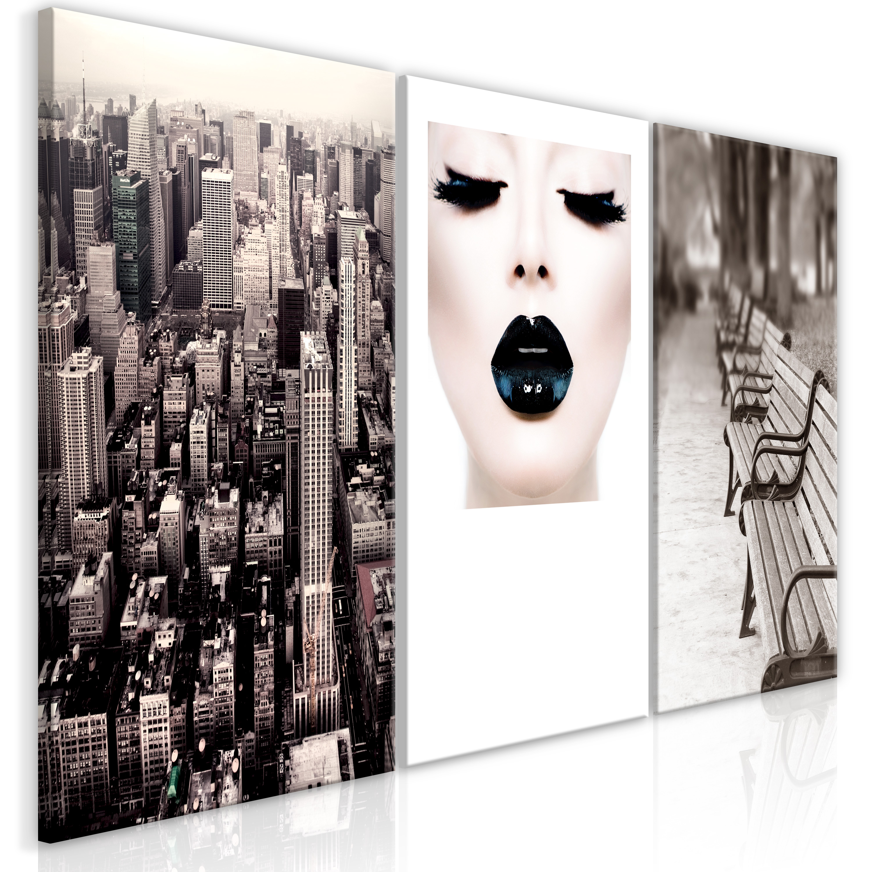 Canvas Print - Faces of City (3 Parts) - 120x60
