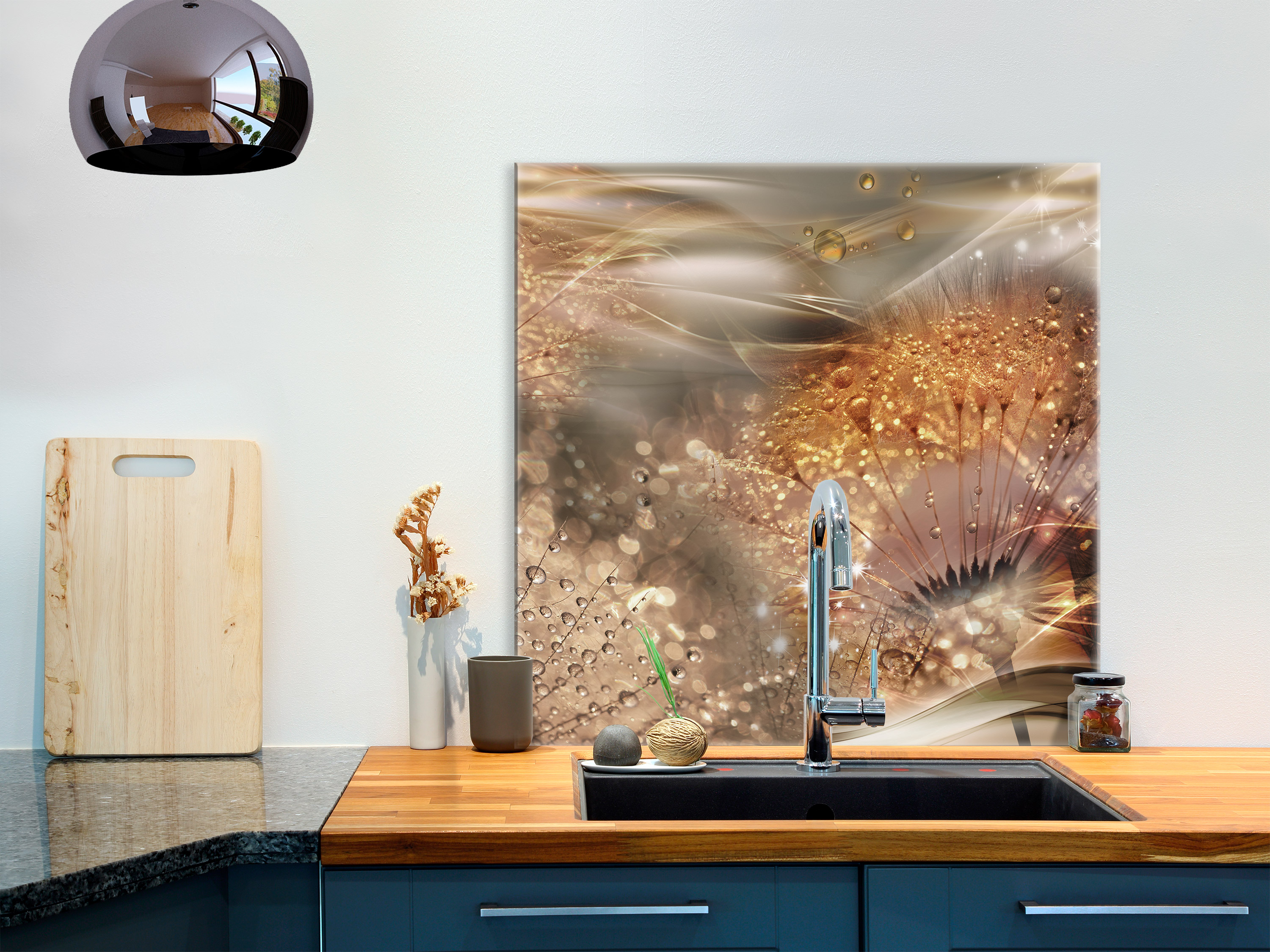 Backsplash for Kitchen Tempered Glass Splashbackt Deco Wall Panel bA