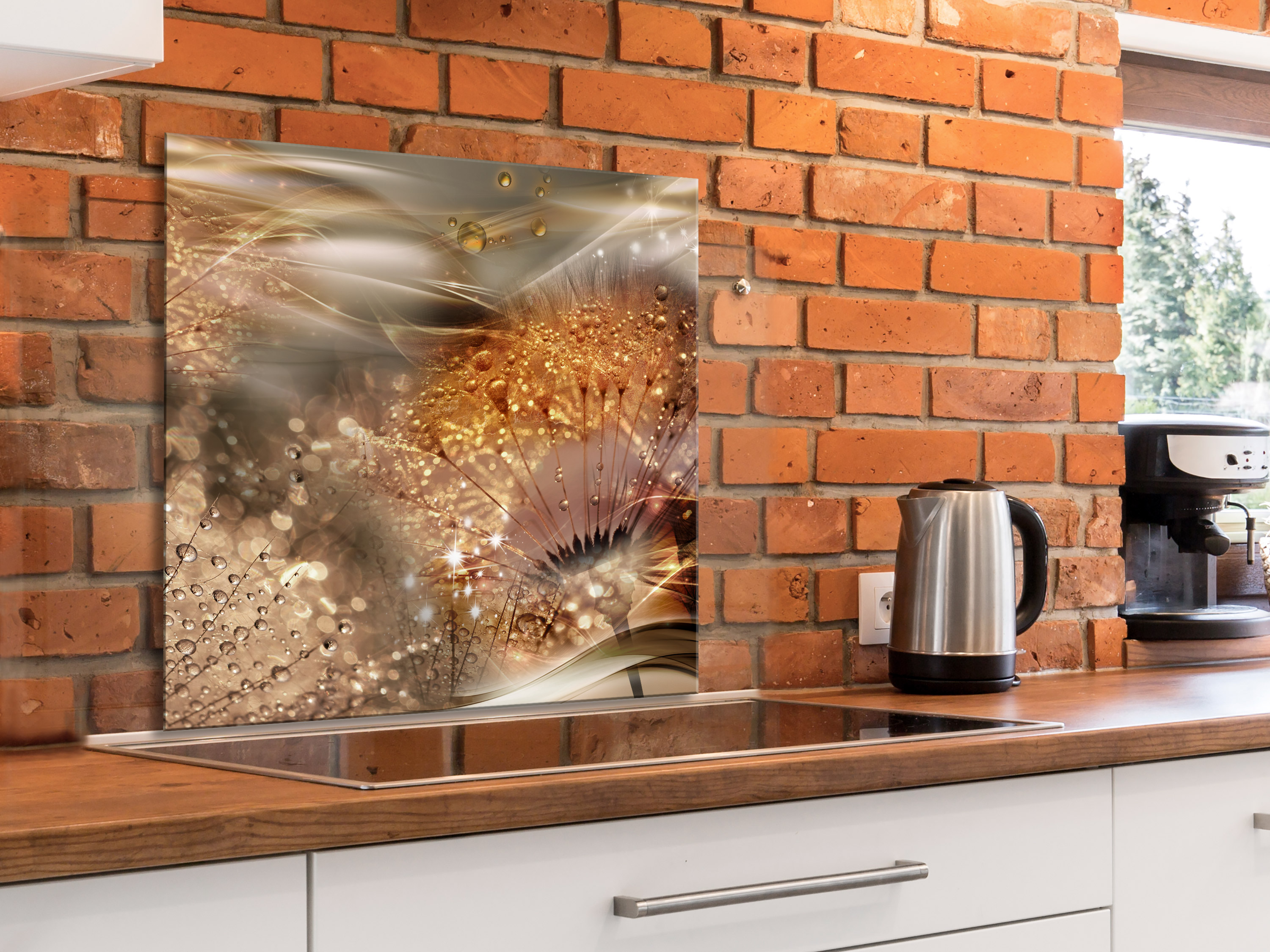 Tempered Glass Backsplash for Kitchen Splashback Deco Wall ...