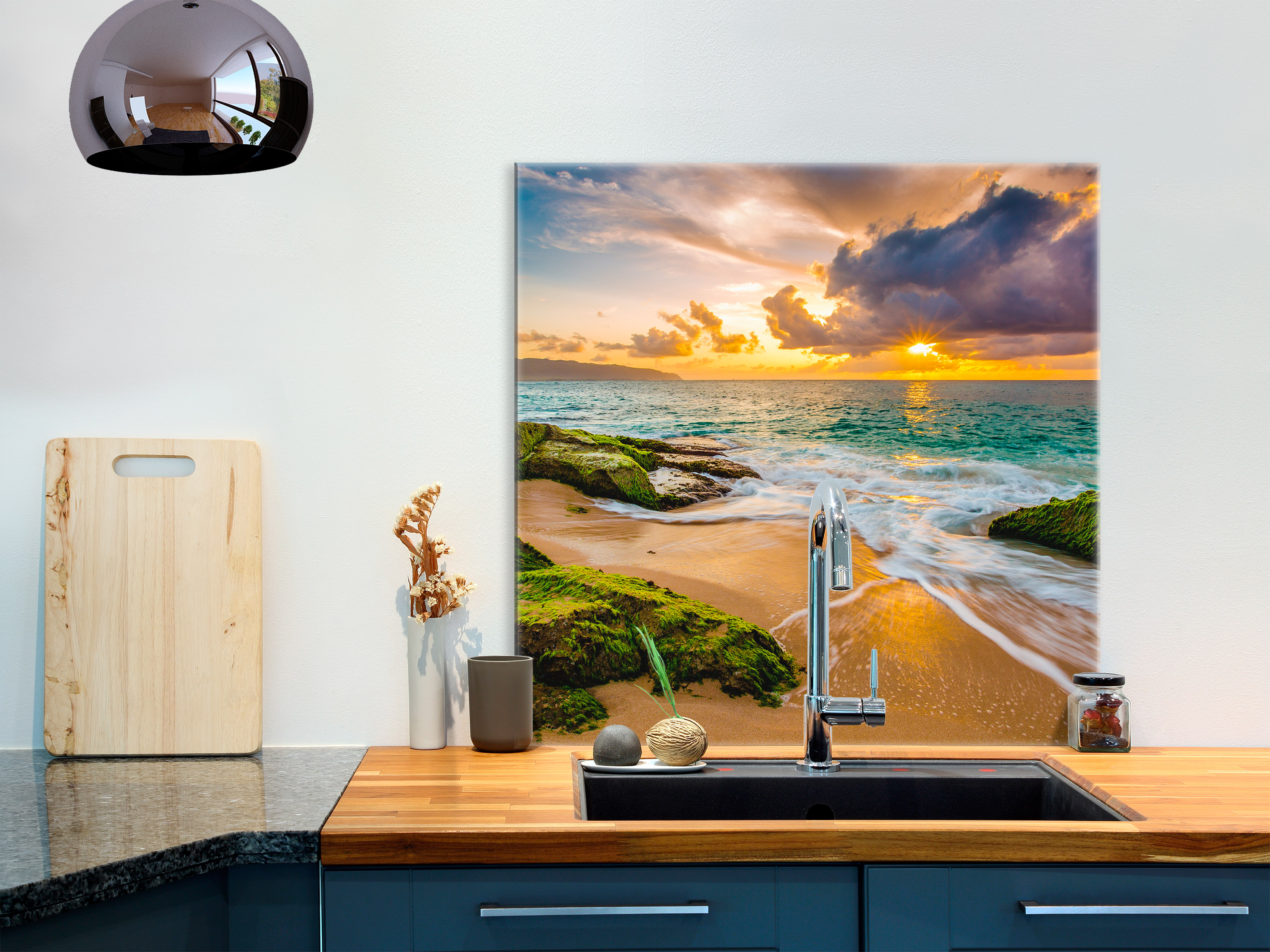 Backsplash for Kitchen Tempered Glass Splashbackt Deco Wall Panel cB