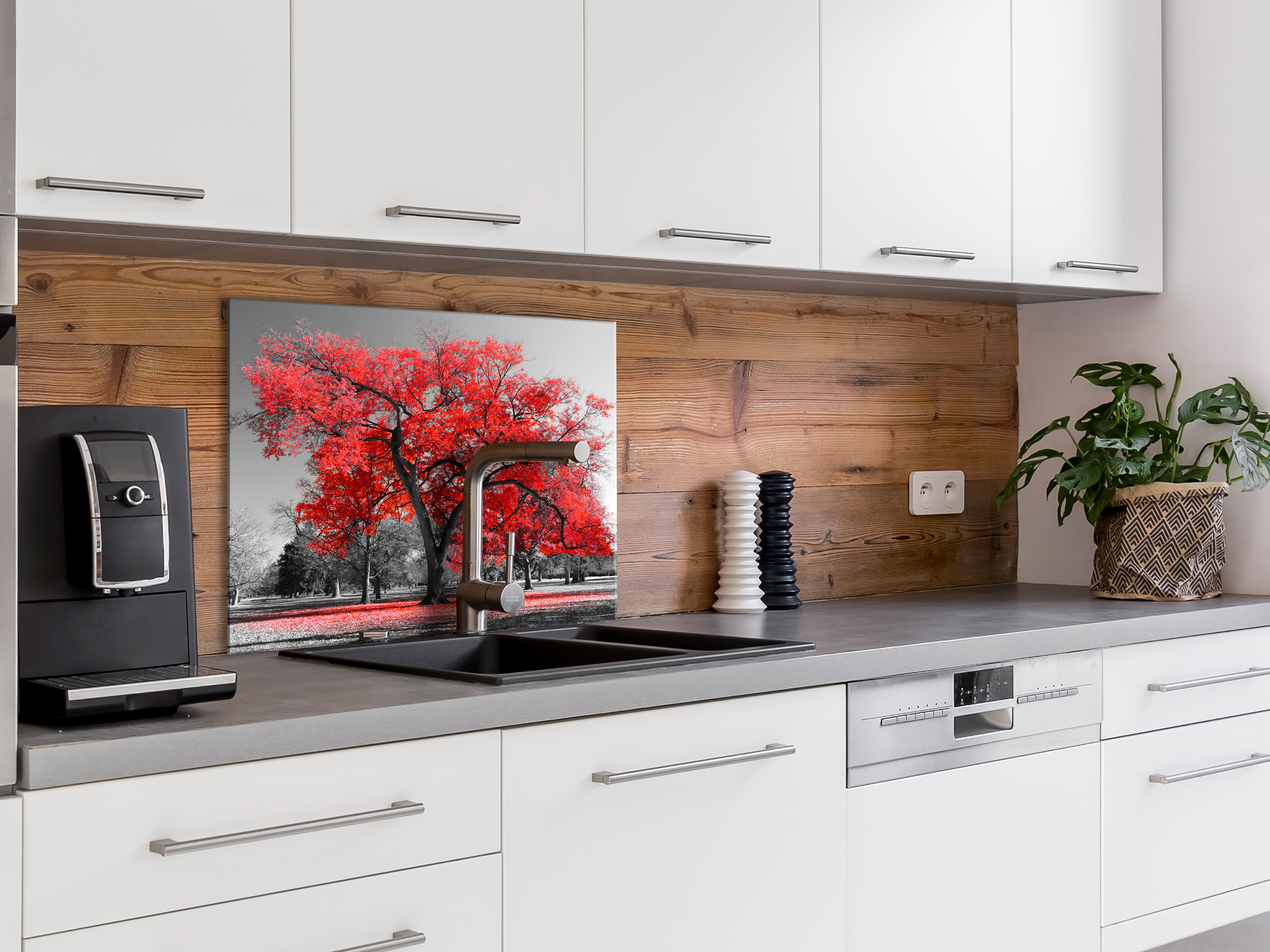 Tempered Glass Backsplash for Kitchen Splashbackt Deco Wall Panel cB