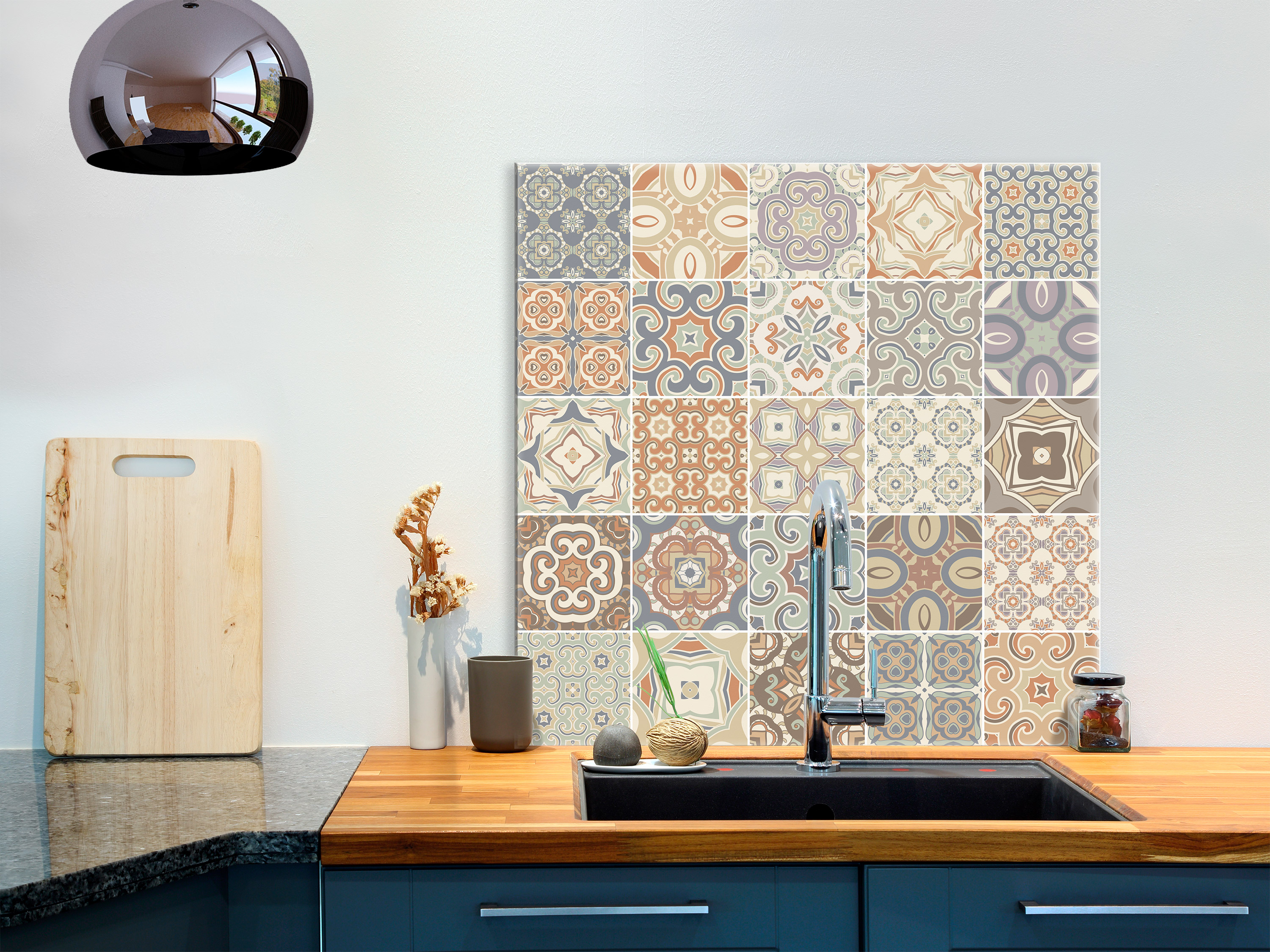 Dossier De Cuisine Verre Trempé Murando - Panneau Mural Décoratif F-B-0281-aq-e - Multicolore