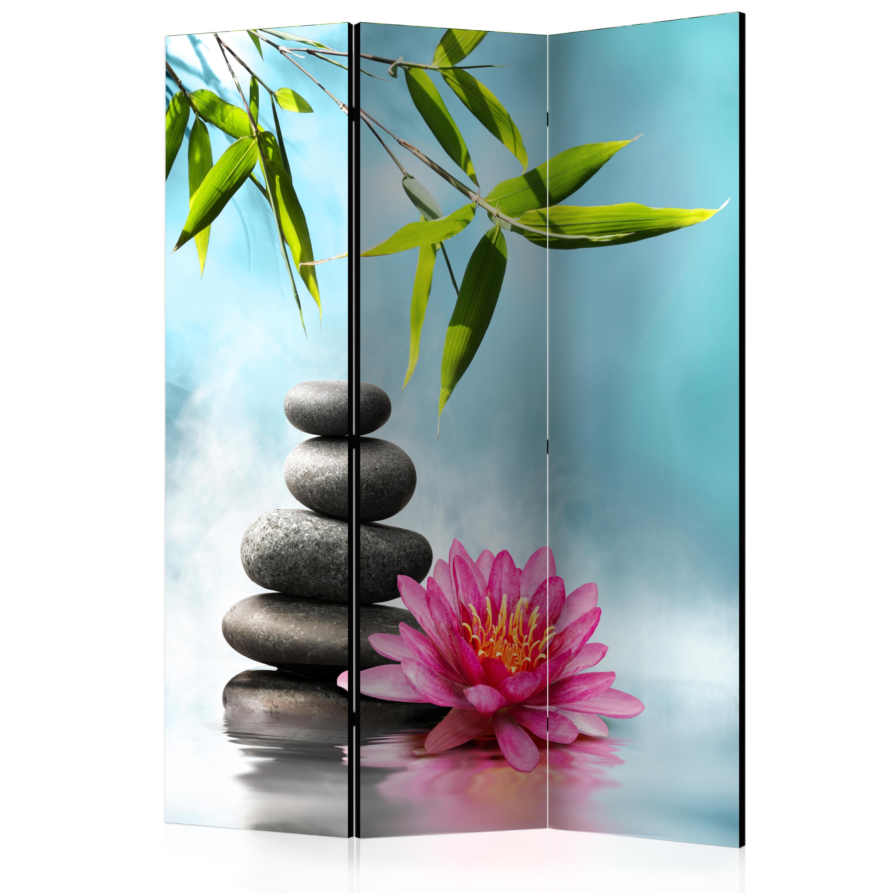 Room Divider - Water Lily and Zen Stones [Room Dividers] - 135x172