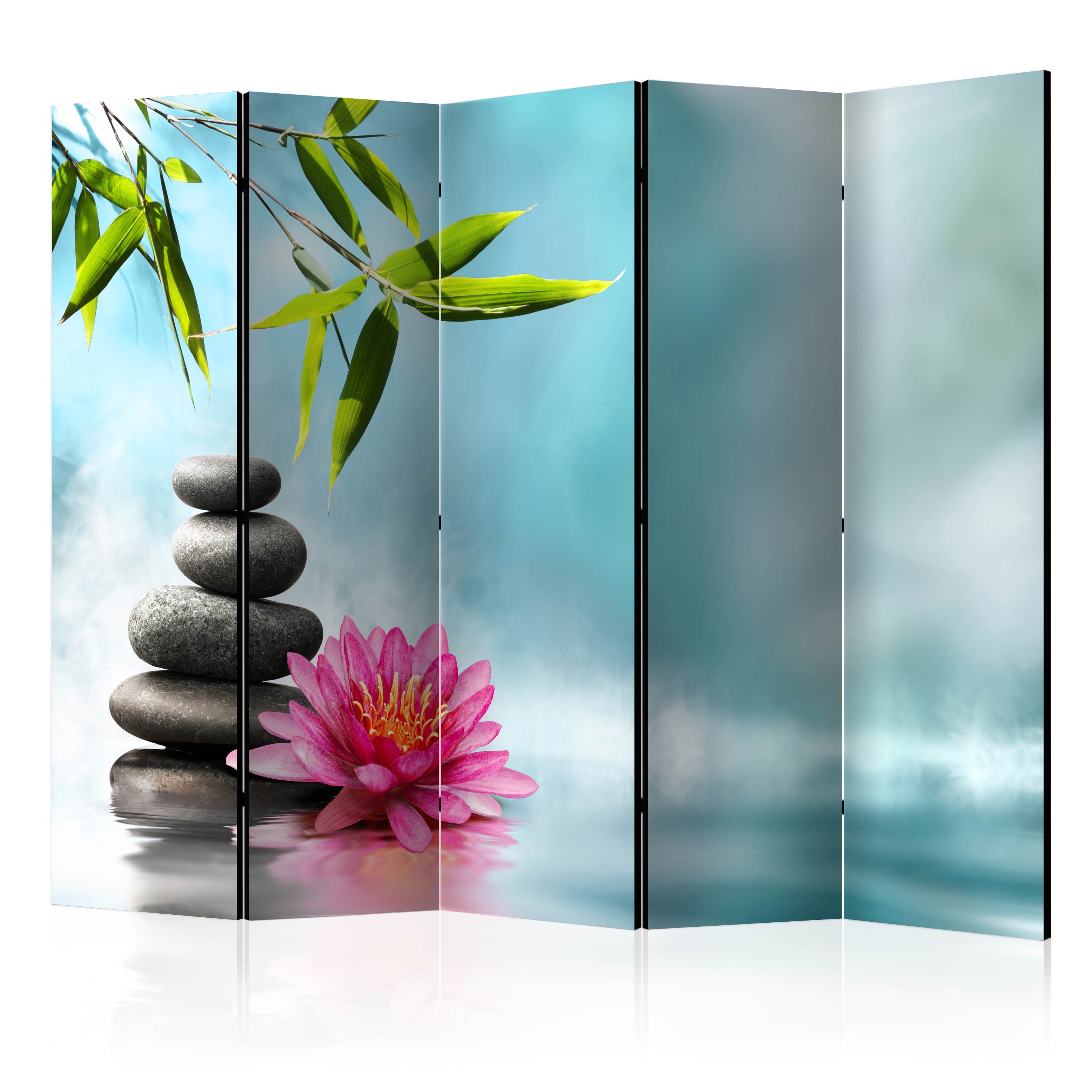 Room Divider - Water Lily and Zen Stones II [Room Dividers] - 225x172