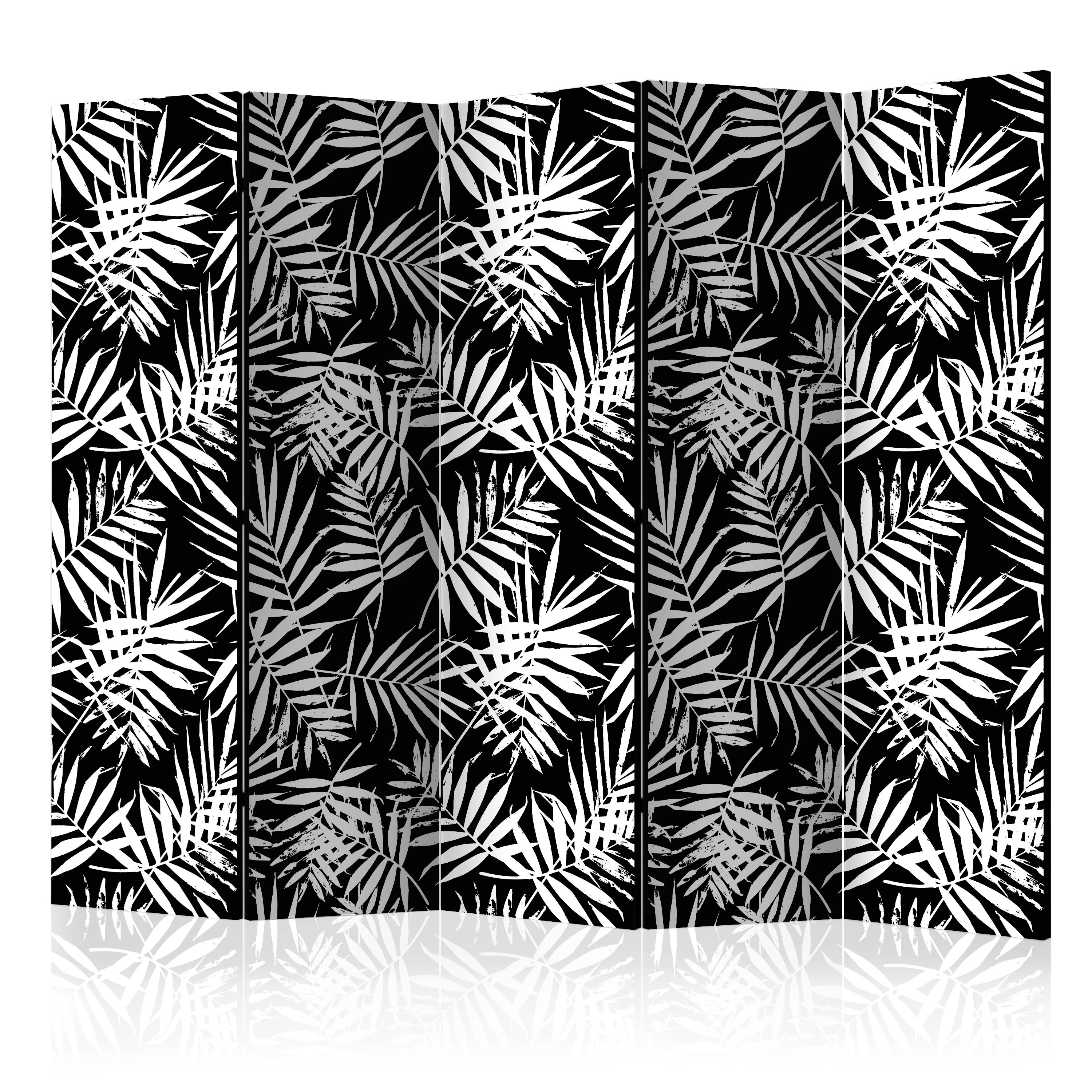 Room Divider - Black and White Jungle II [Room Dividers] - 225x172