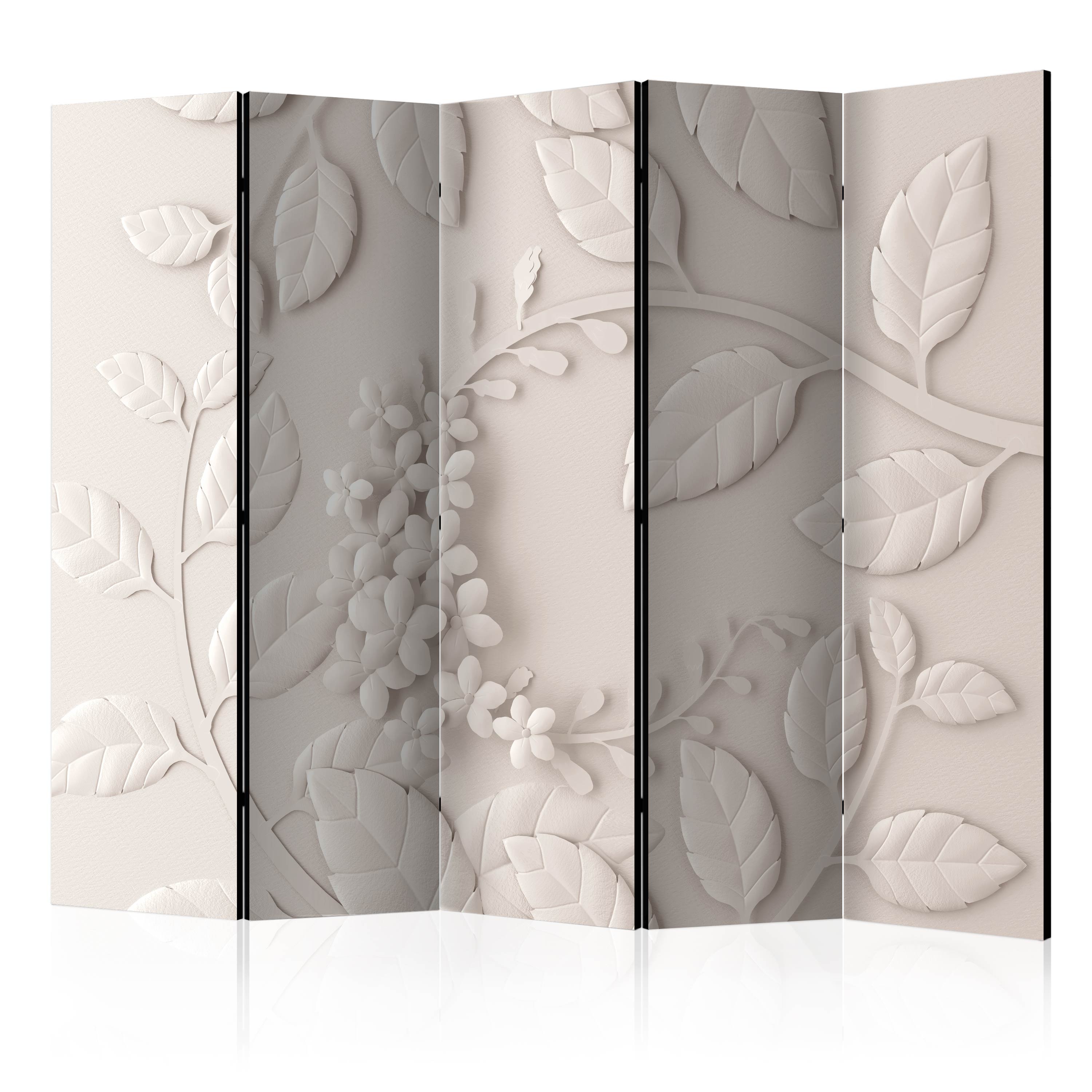 Room Divider - Paper Flowers (Cream) II [Room Dividers] - 225x172