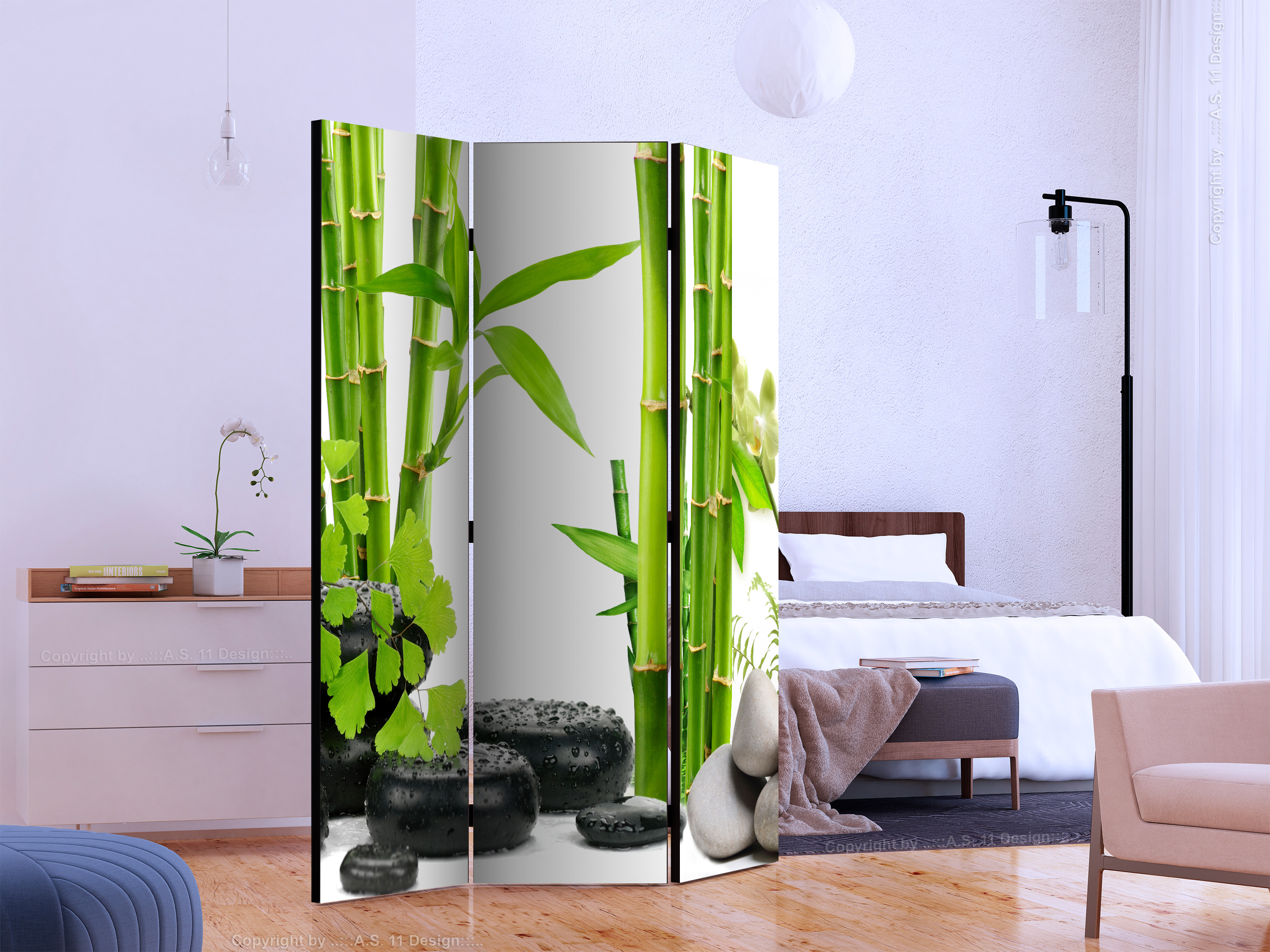 Deko Paravent Raumteiler Bambus SPA Trennwand Spanische Wand 2 Formate