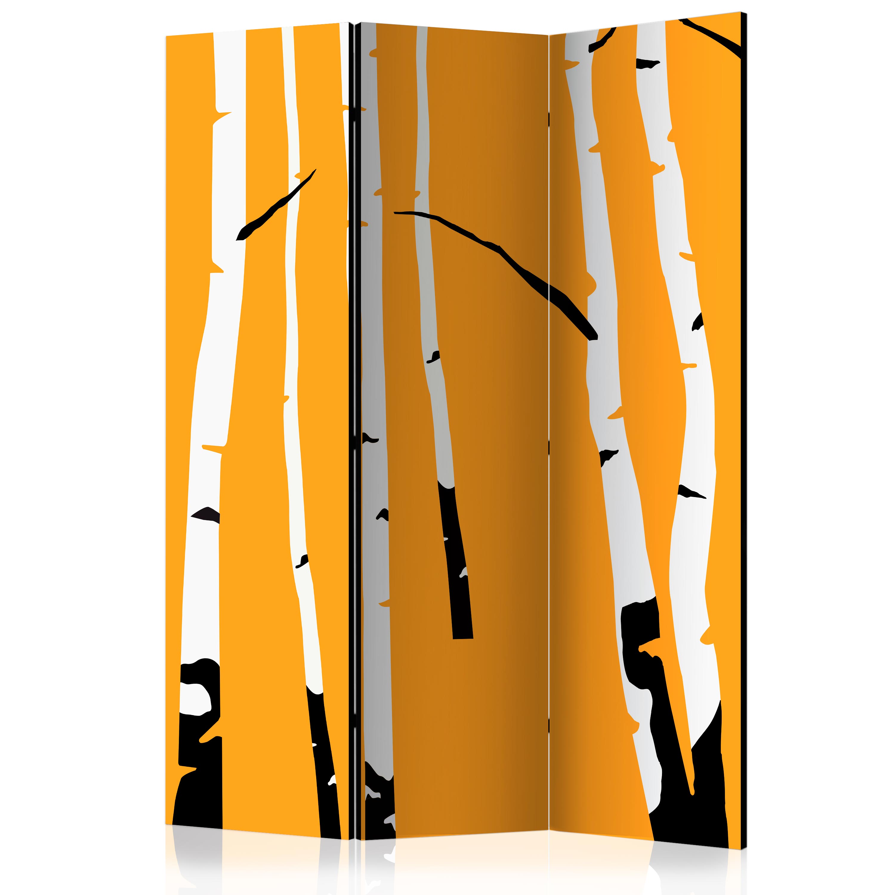 Room Divider - Birches on the orange background [Room Dividers] - 135x172