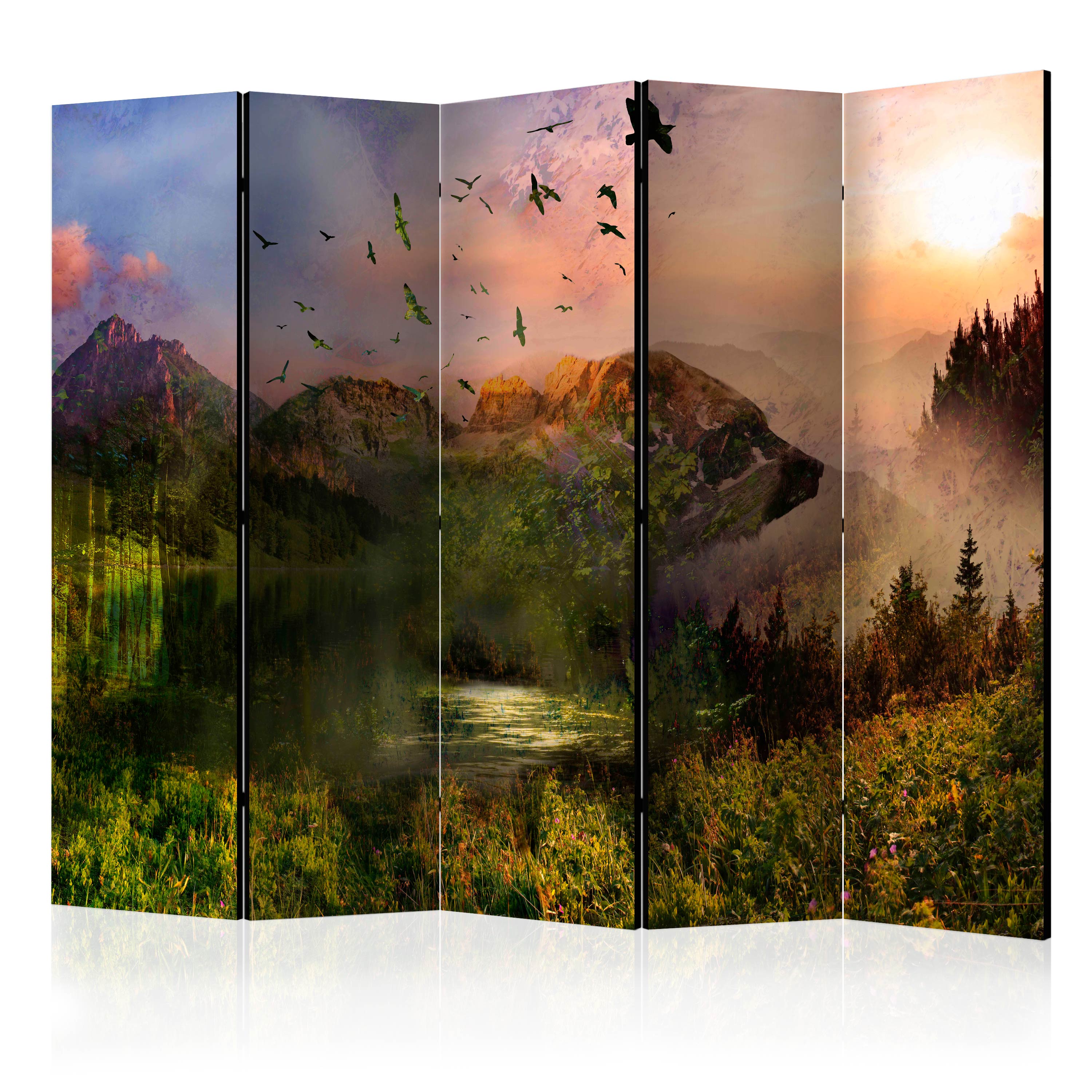 Room Divider - Bear in the Mountain II [Room Dividers] - 225x172