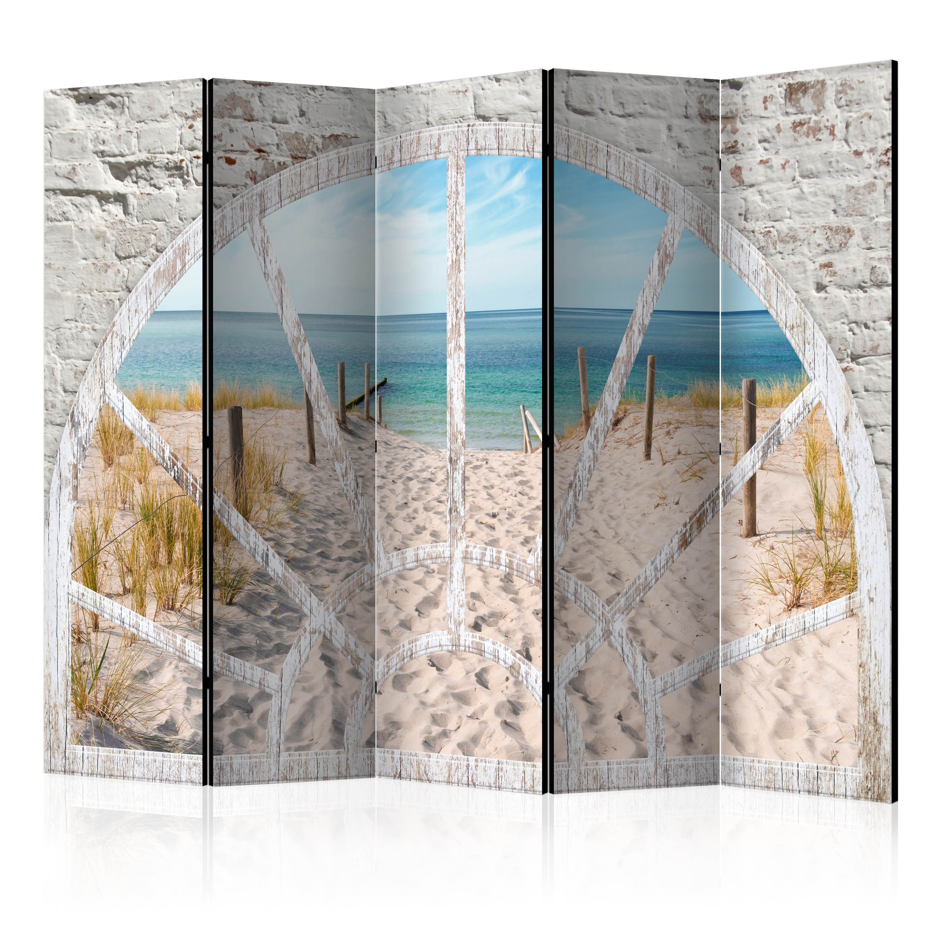 Room Divider - Window View - Beach II [Room Dividers] - 225x172
