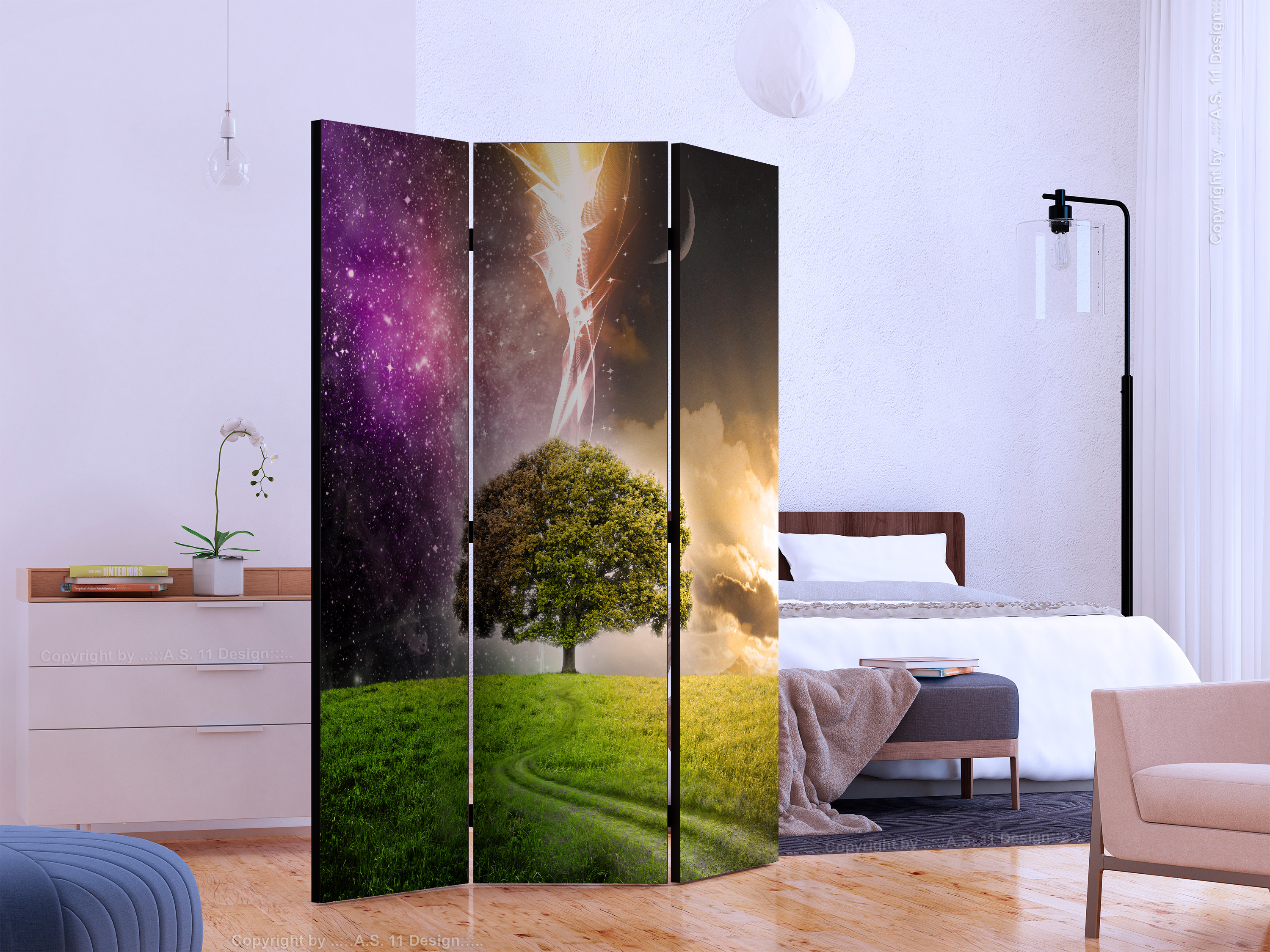 Deko Paravent Raumteiler Trennwand Spanische Wand Sichtschutz c-C-0246-z-c 