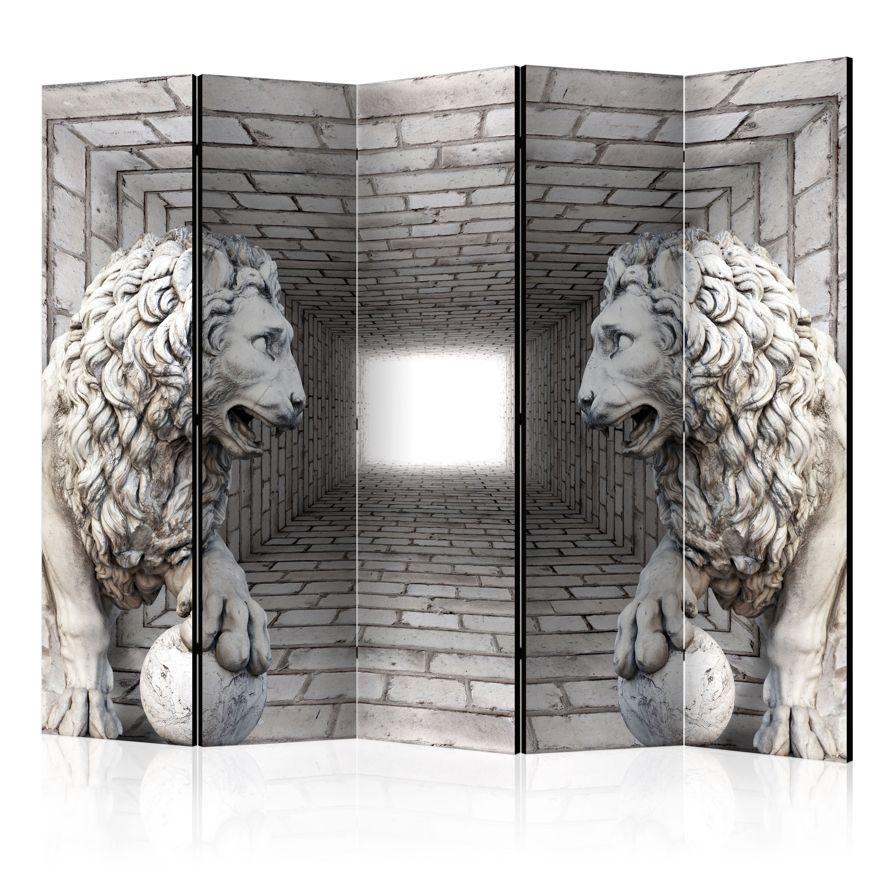 Room Divider - Stone Lions II [Room Dividers] - 225x172