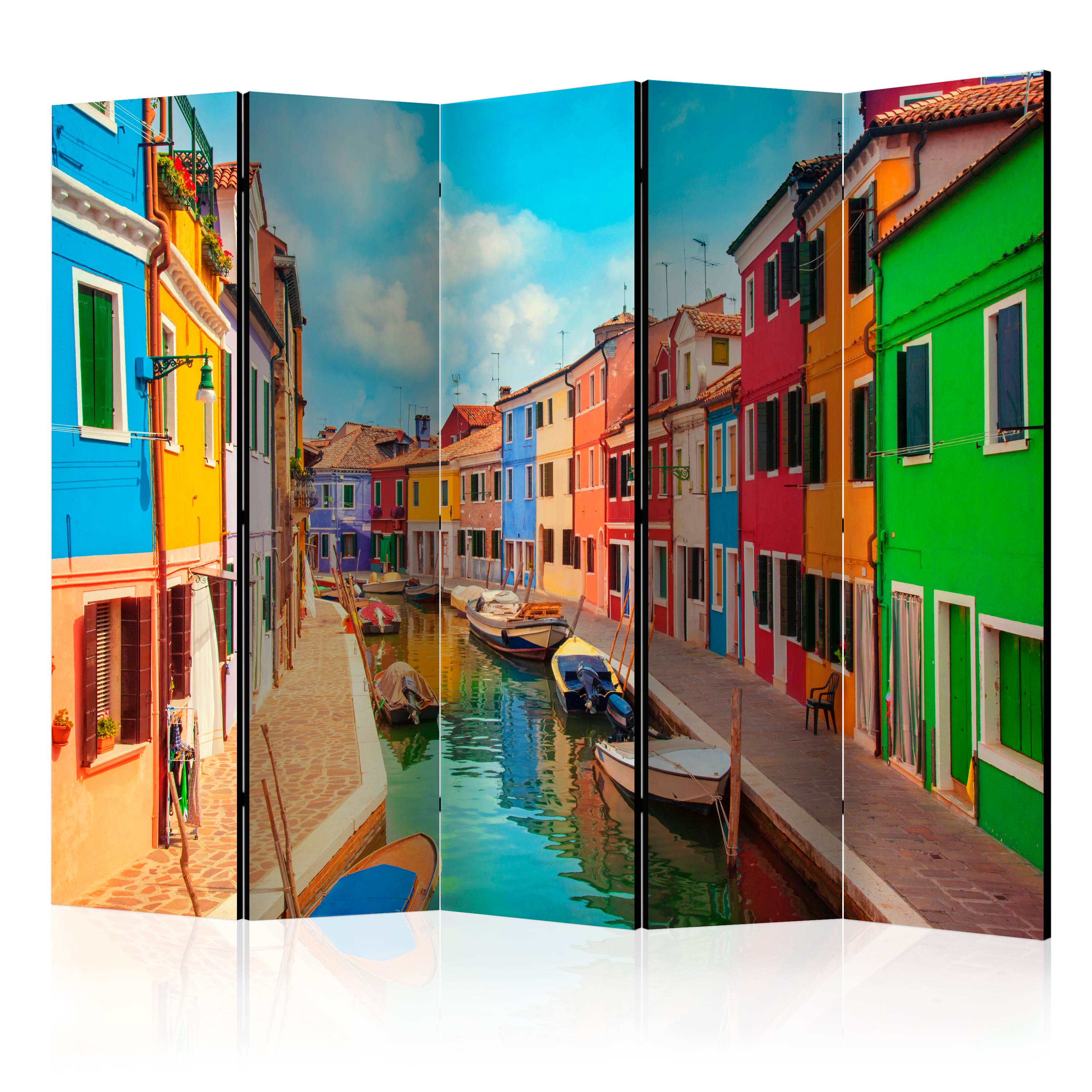 Room Divider - Colorful Canal in Burano II [Room Dividers] - 225x172