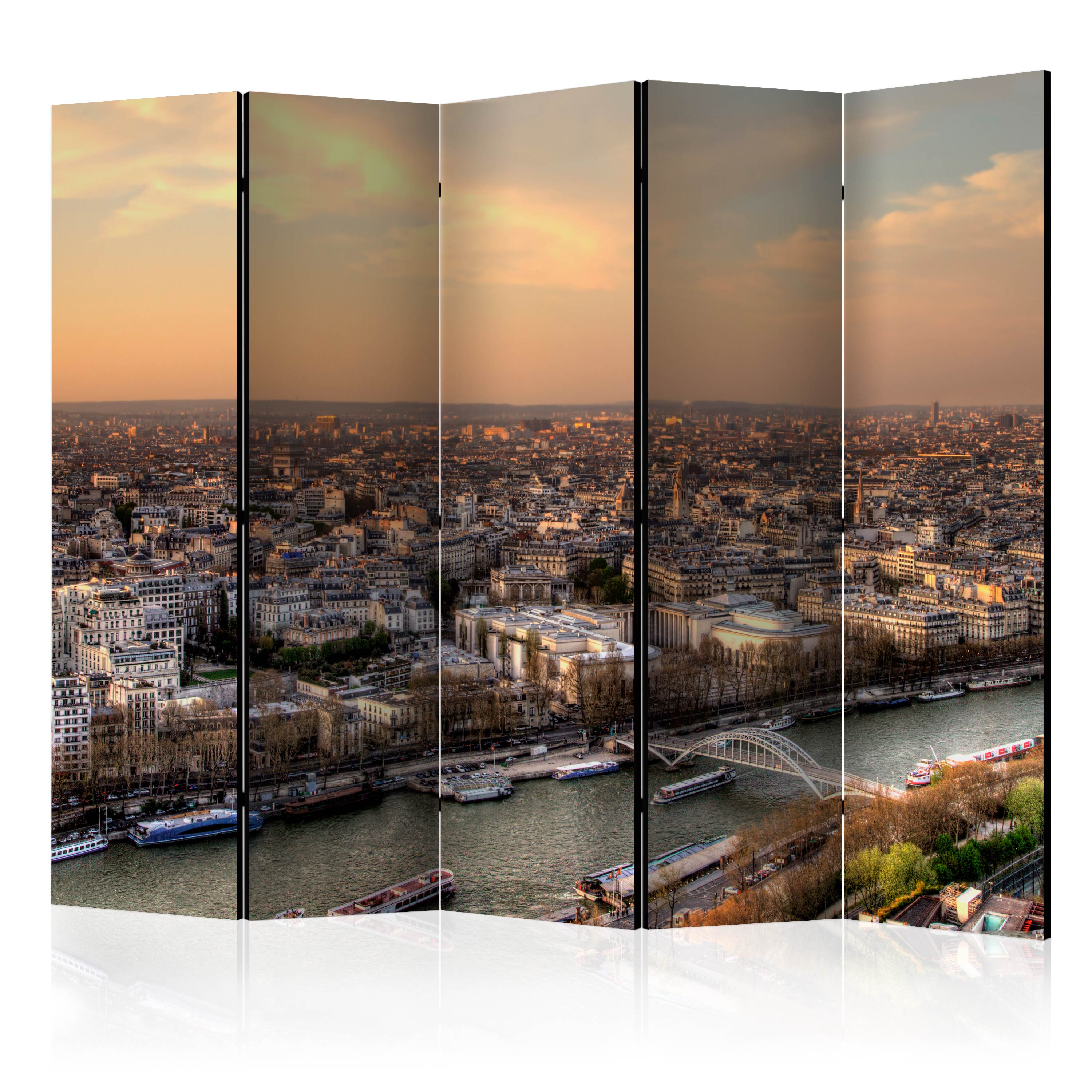 Room Divider - Barges on the Seine II [Room Dividers] - 225x172