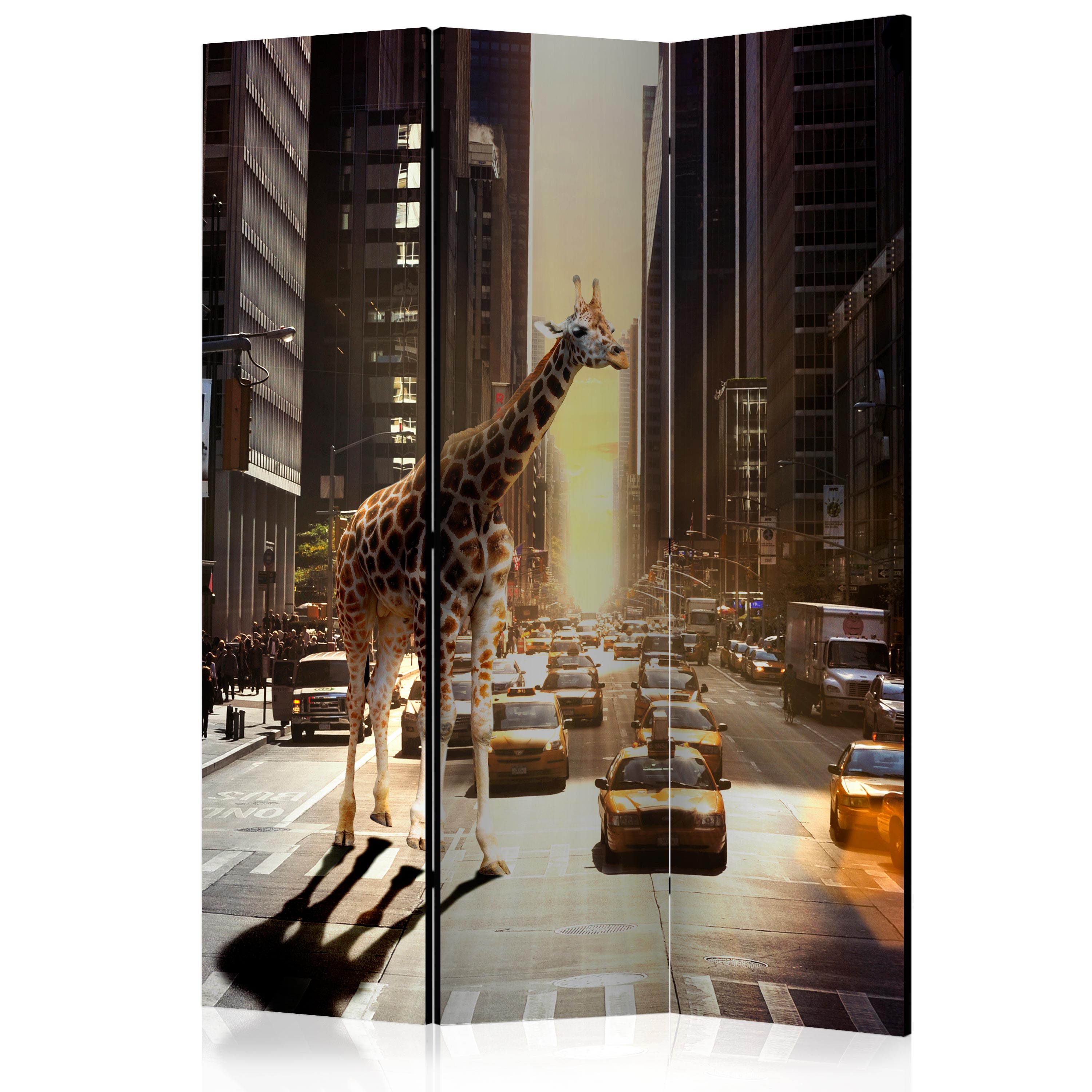 Room Divider - Giraffe in the Big City [Room Dividers] - 135x172