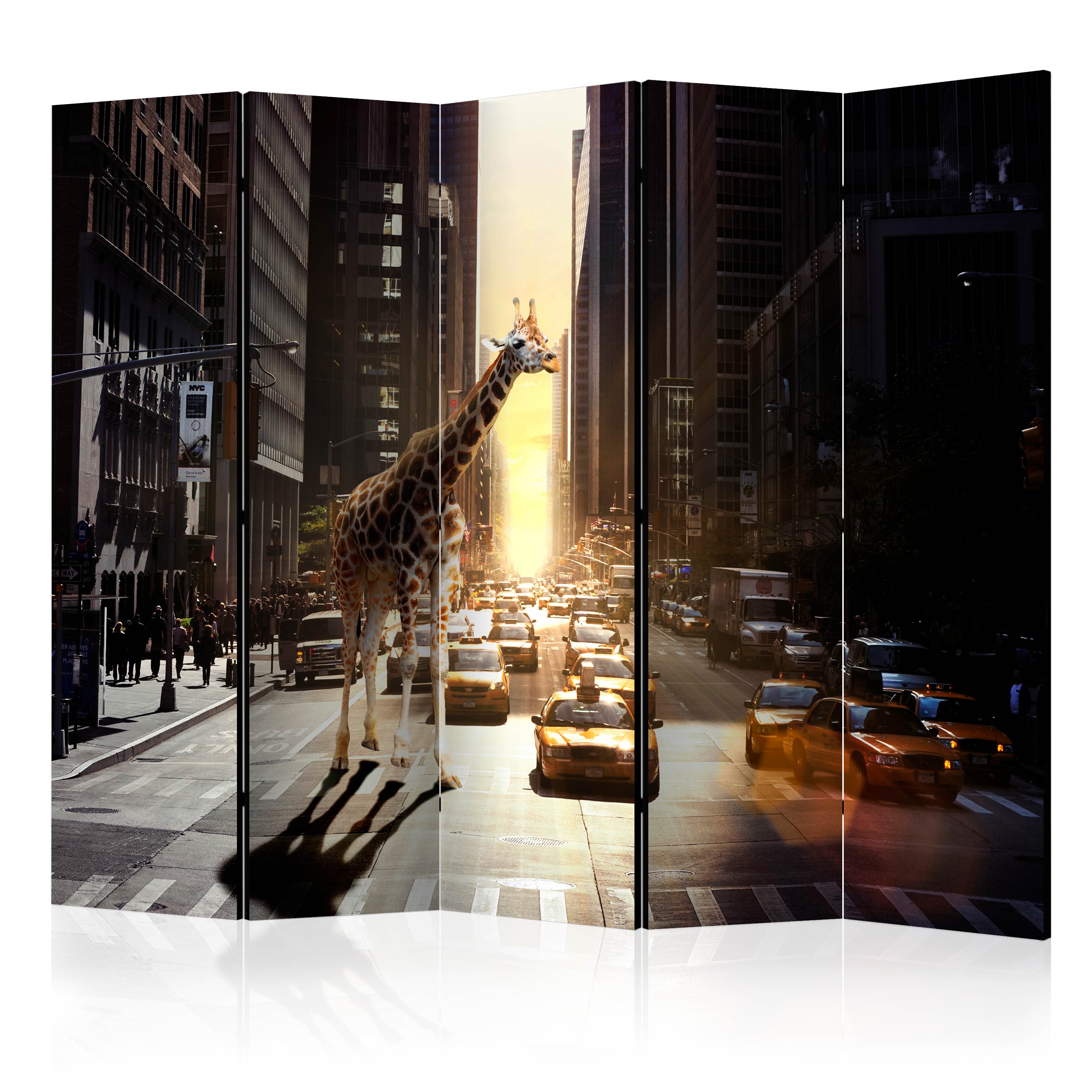 Room Divider - Giraffe in the Big City II [Room Dividers] - 225x172