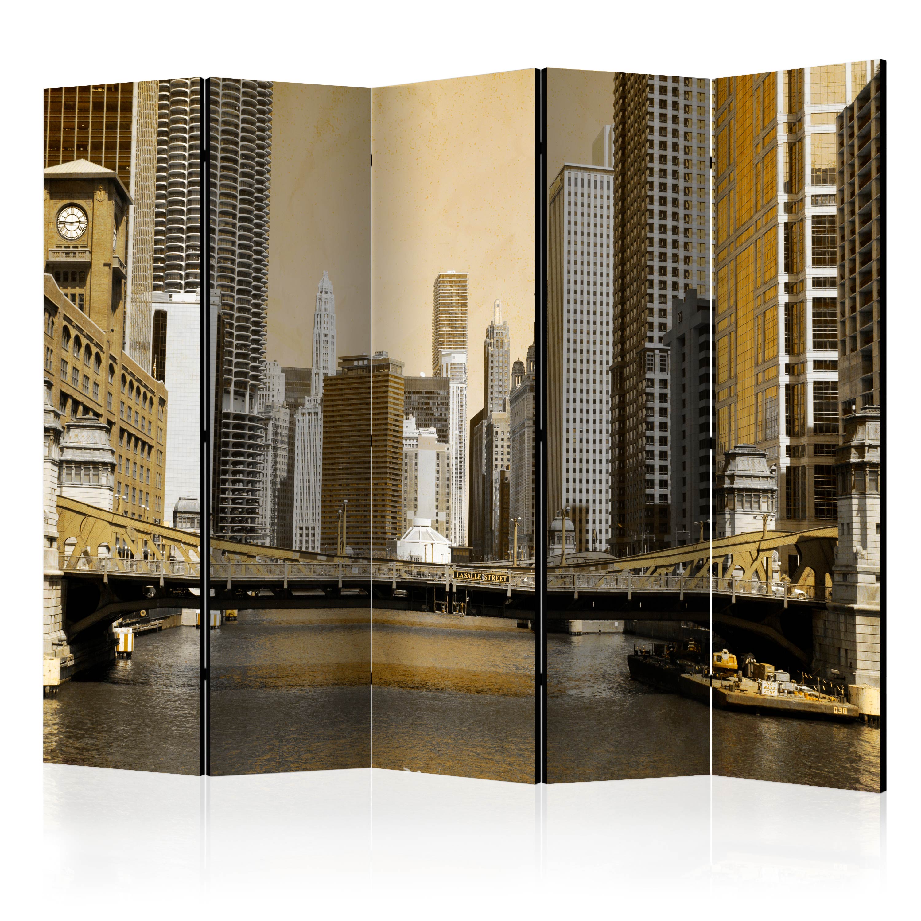 Room Divider - Chicago's bridge (vintage effect) II [Room Dividers] - 225x172