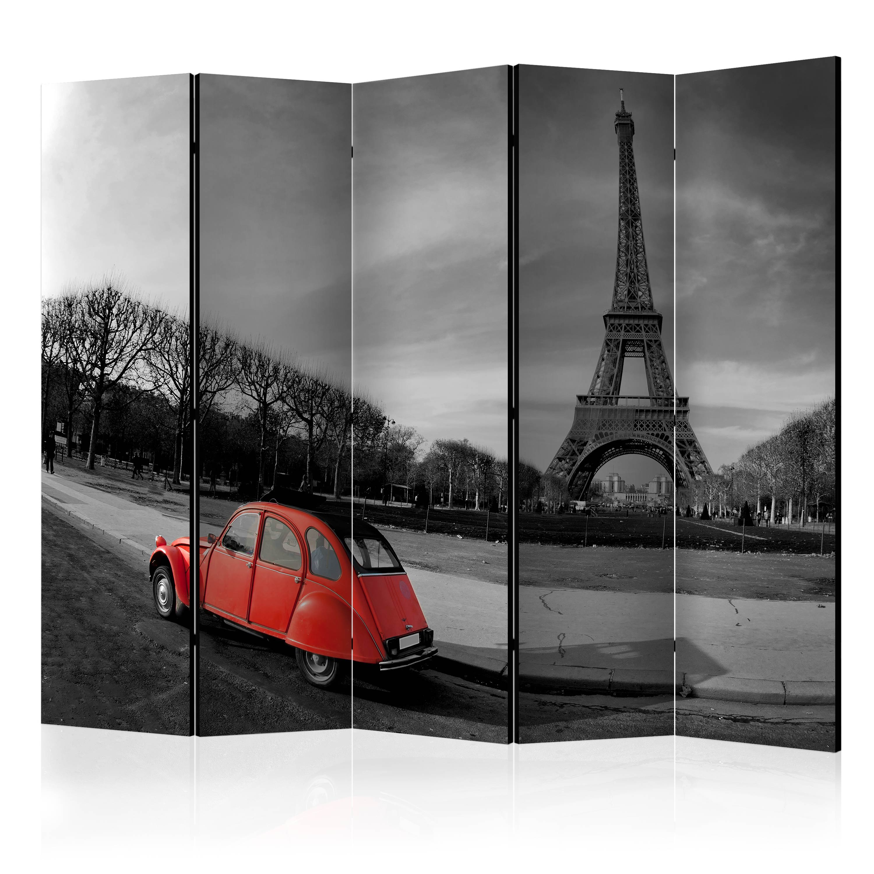 Room Divider - Eiffel Tower and red car II [Room Dividers] - 225x172