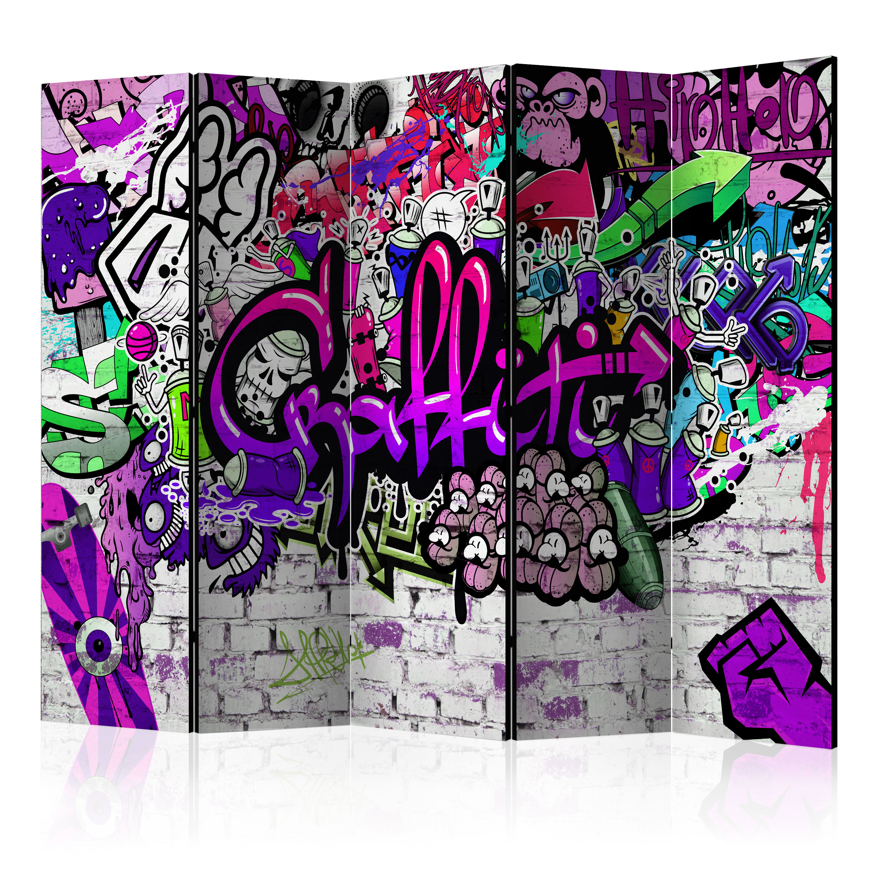 Room Divider - Purple Graffiti [Room Dividers] - 225x172