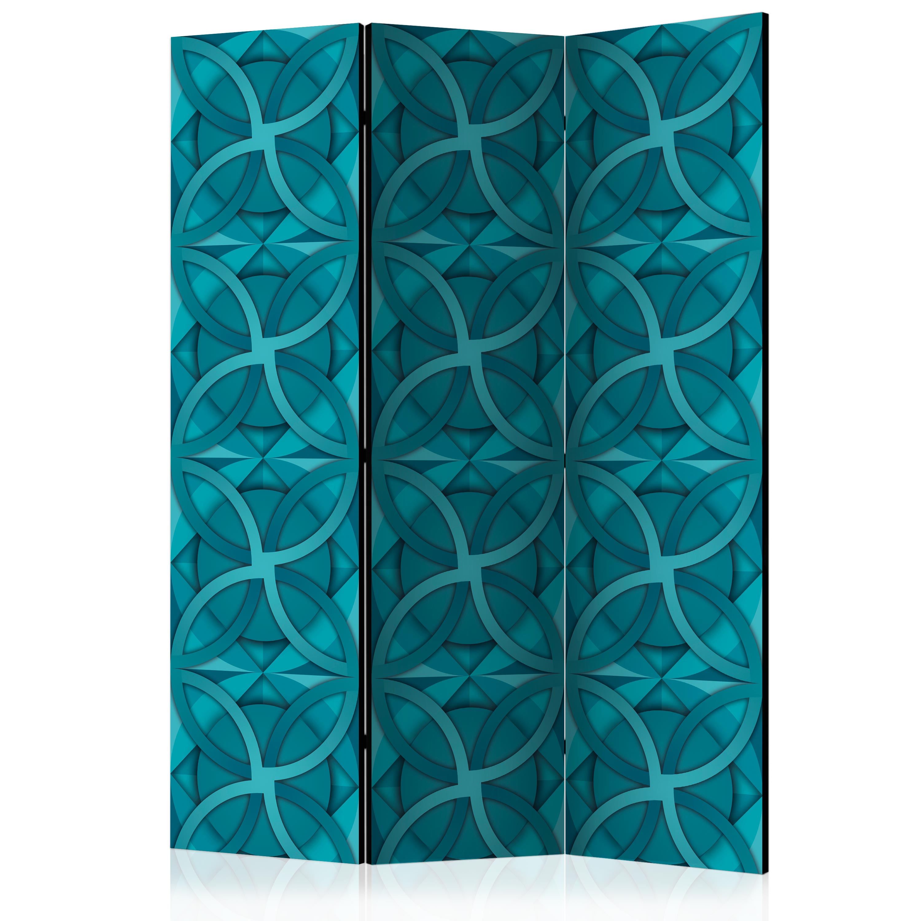 Room Divider - Geometric Turquoise [Room Dividers] - 135x172