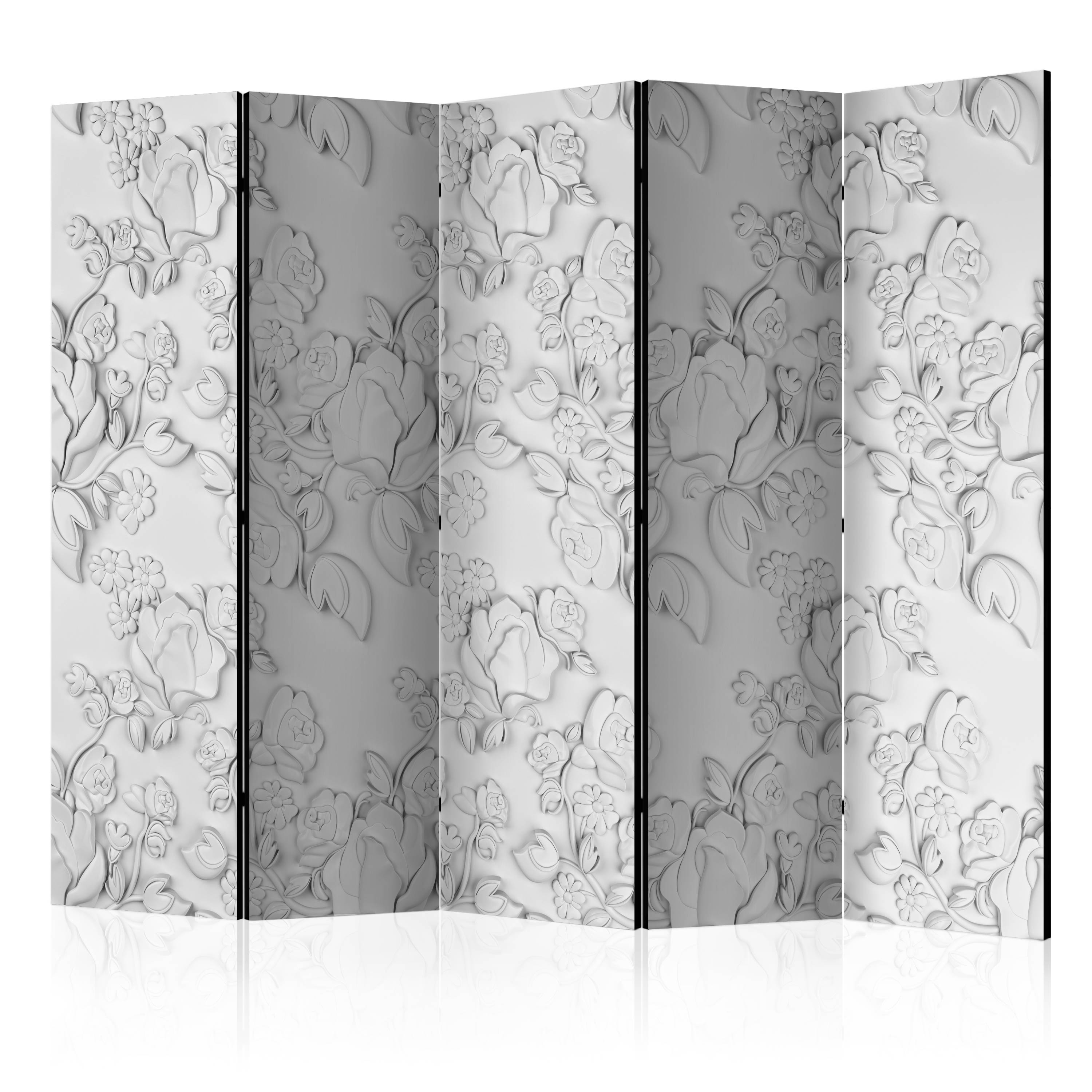 Room Divider - White ornament: roses II [Room Dividers] - 225x172