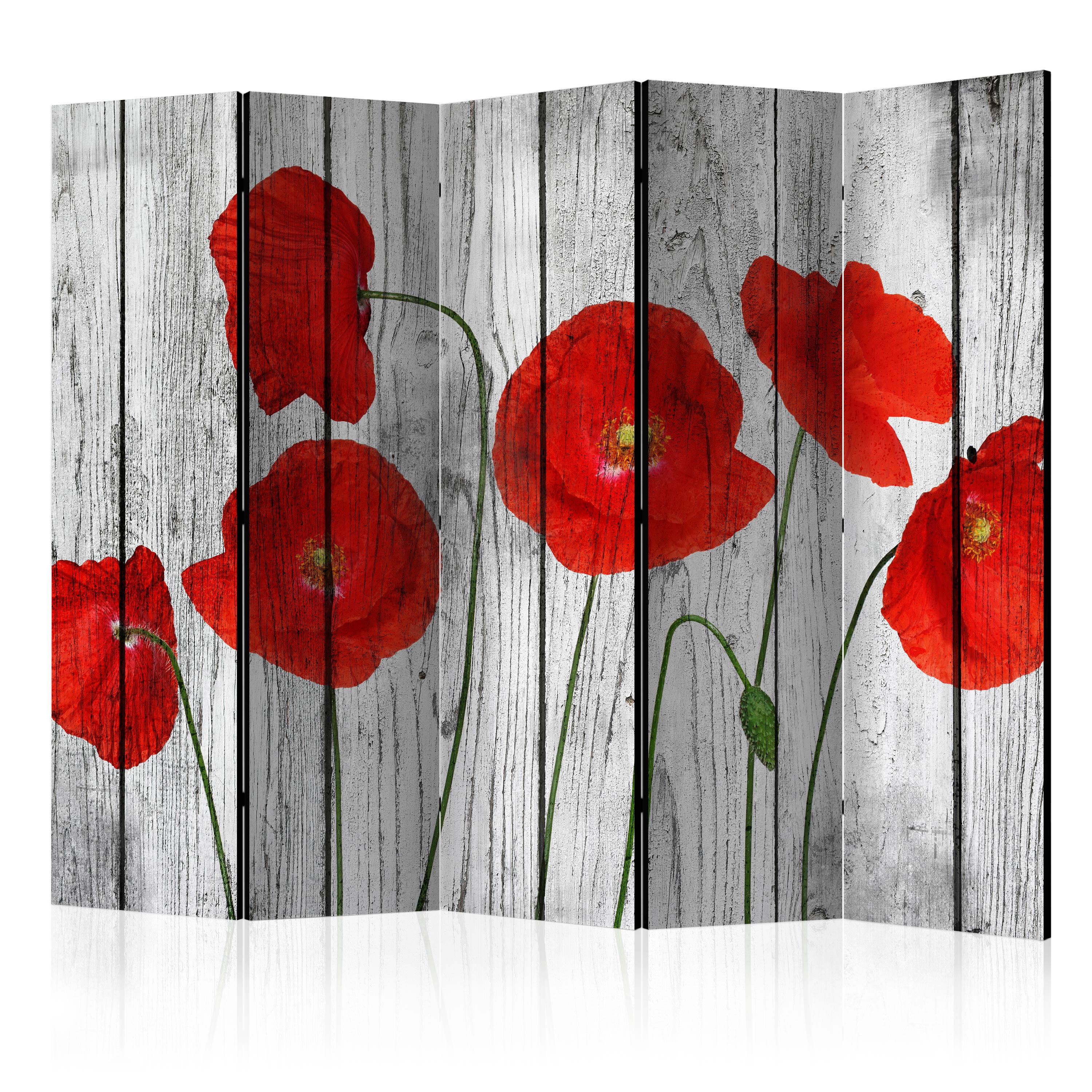 Room Divider - Tale of Red Poppies II [Room Dividers] - 225x172