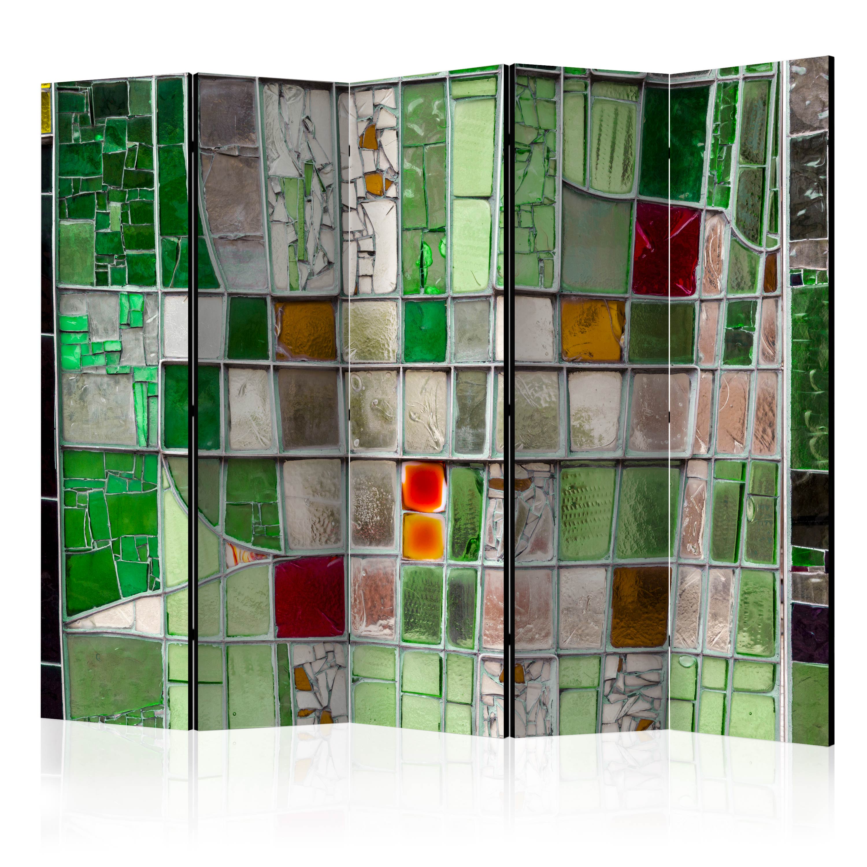 Room Divider - Emerald Stained Glass II [Room Dividers] - 225x172