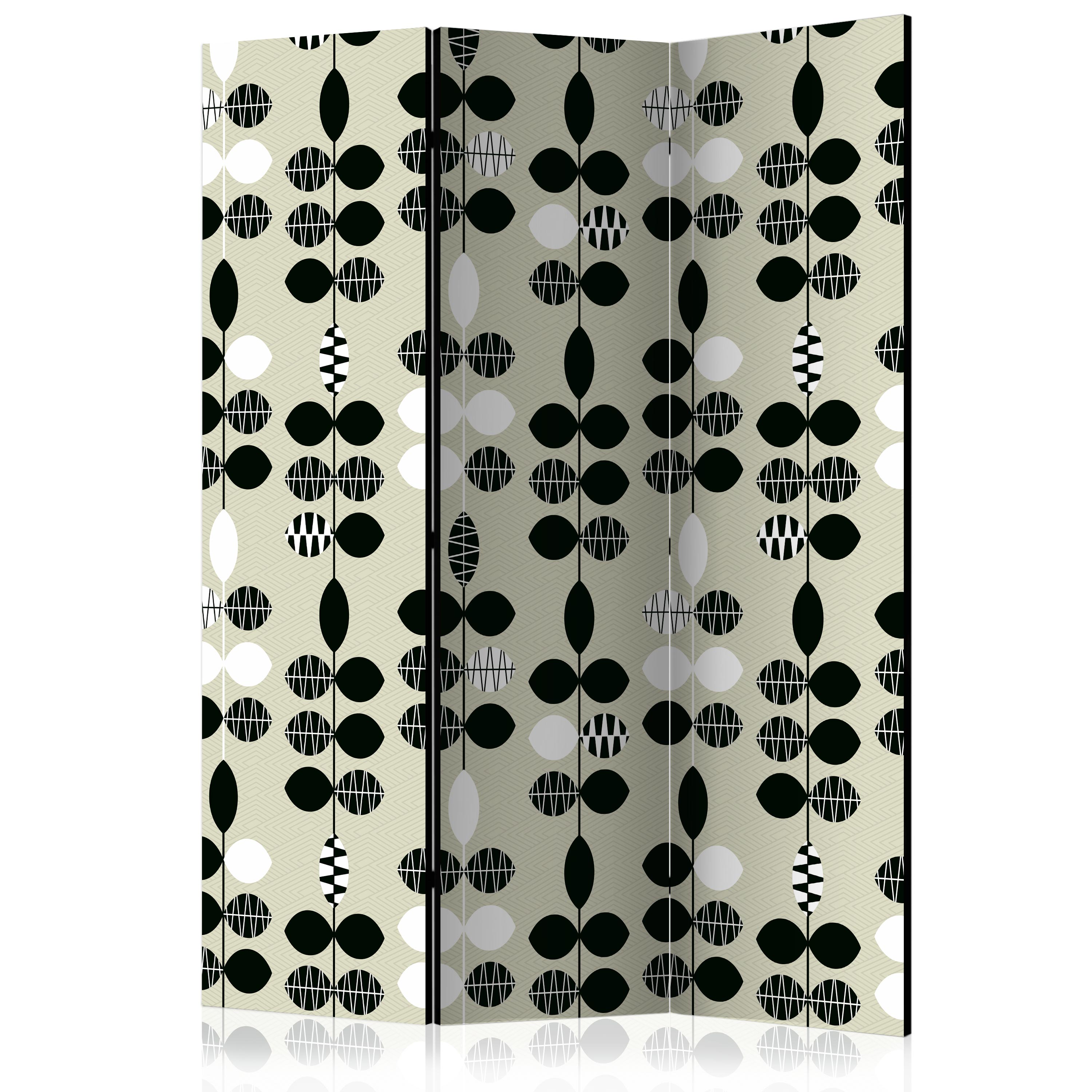 Room Divider - Black and White Dots [Room Dividers] - 135x172