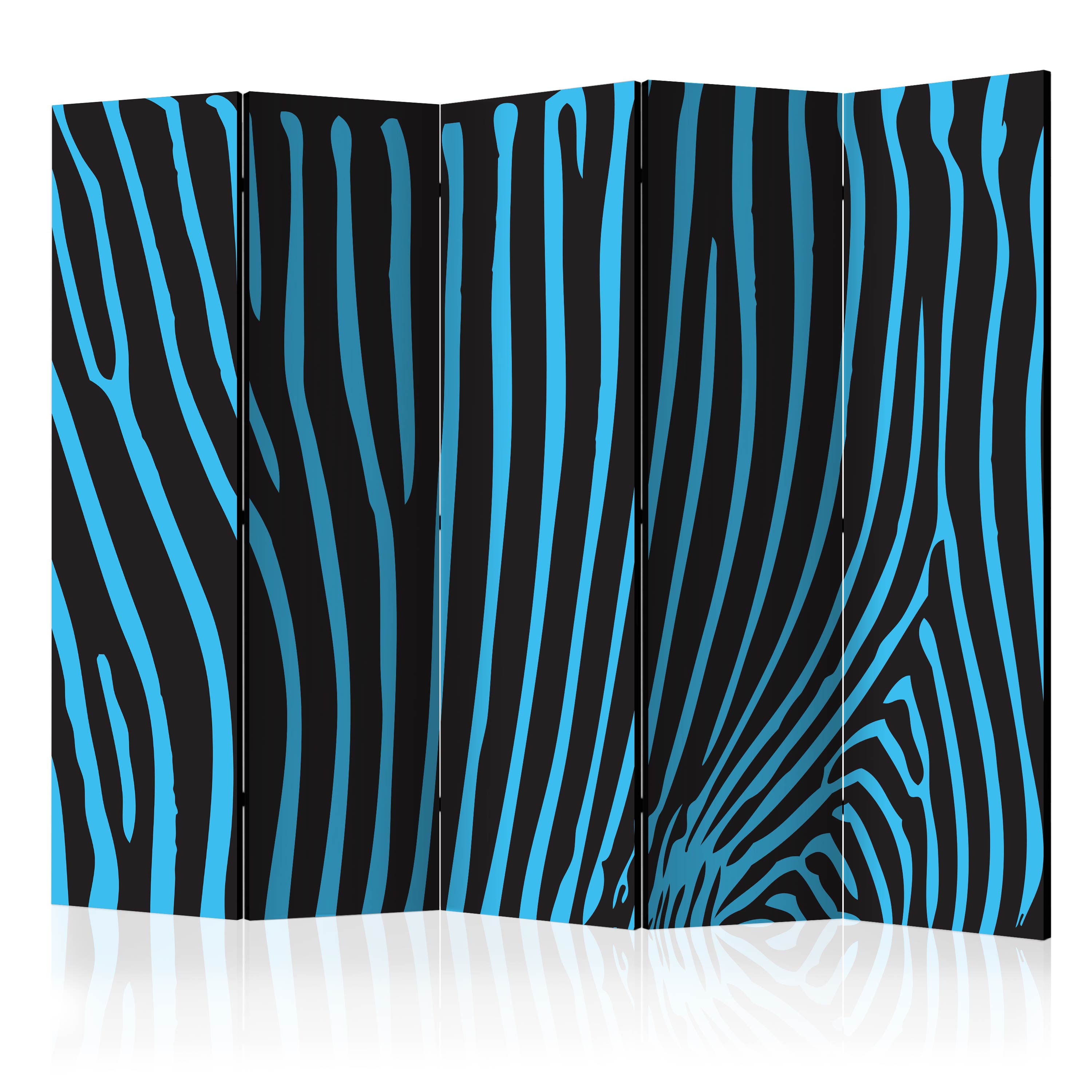 Room Divider - Zebra pattern (turquoise) II [Room Dividers] - 225x172