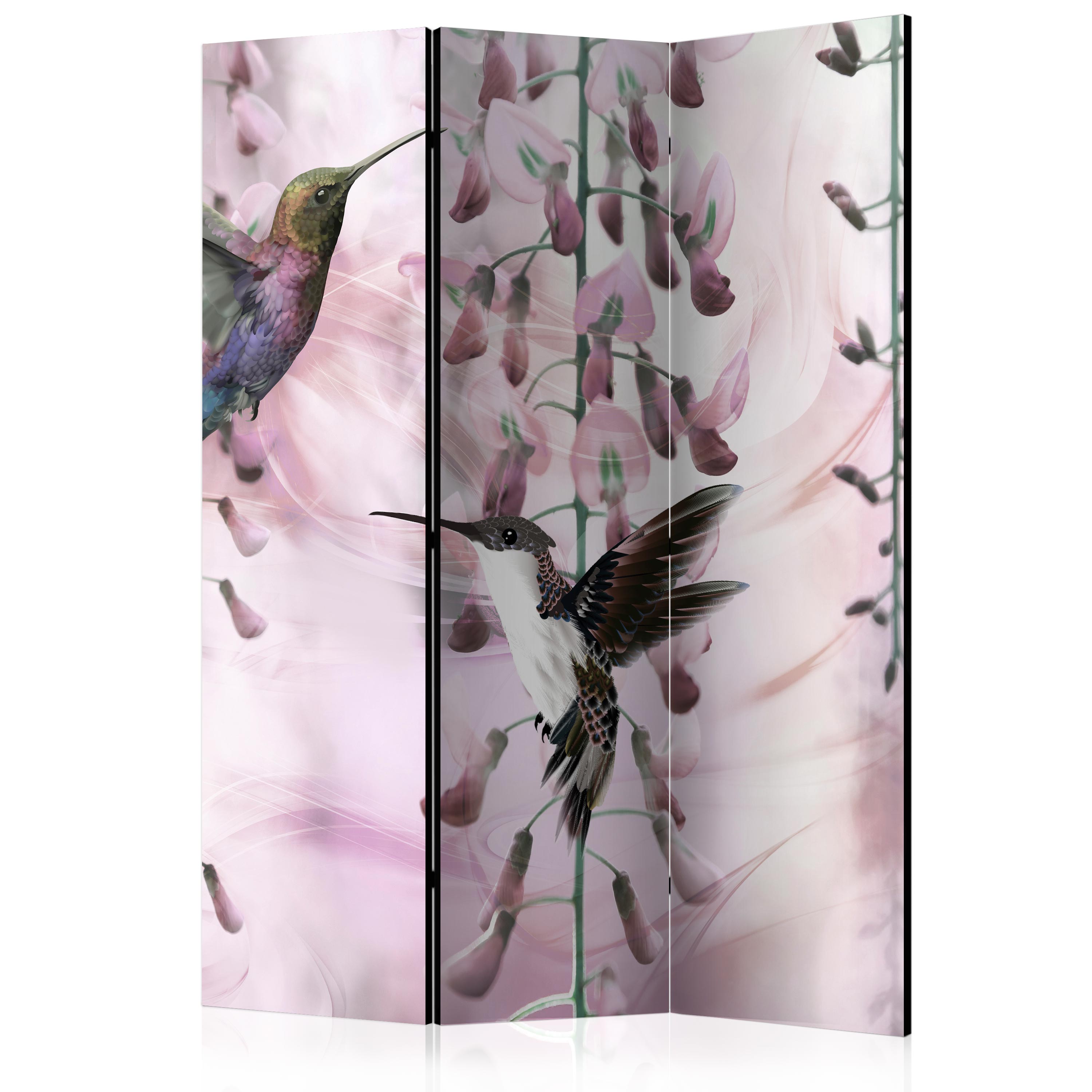 Room Divider - Flying Hummingbirds (Pink) [Room Dividers] - 135x172