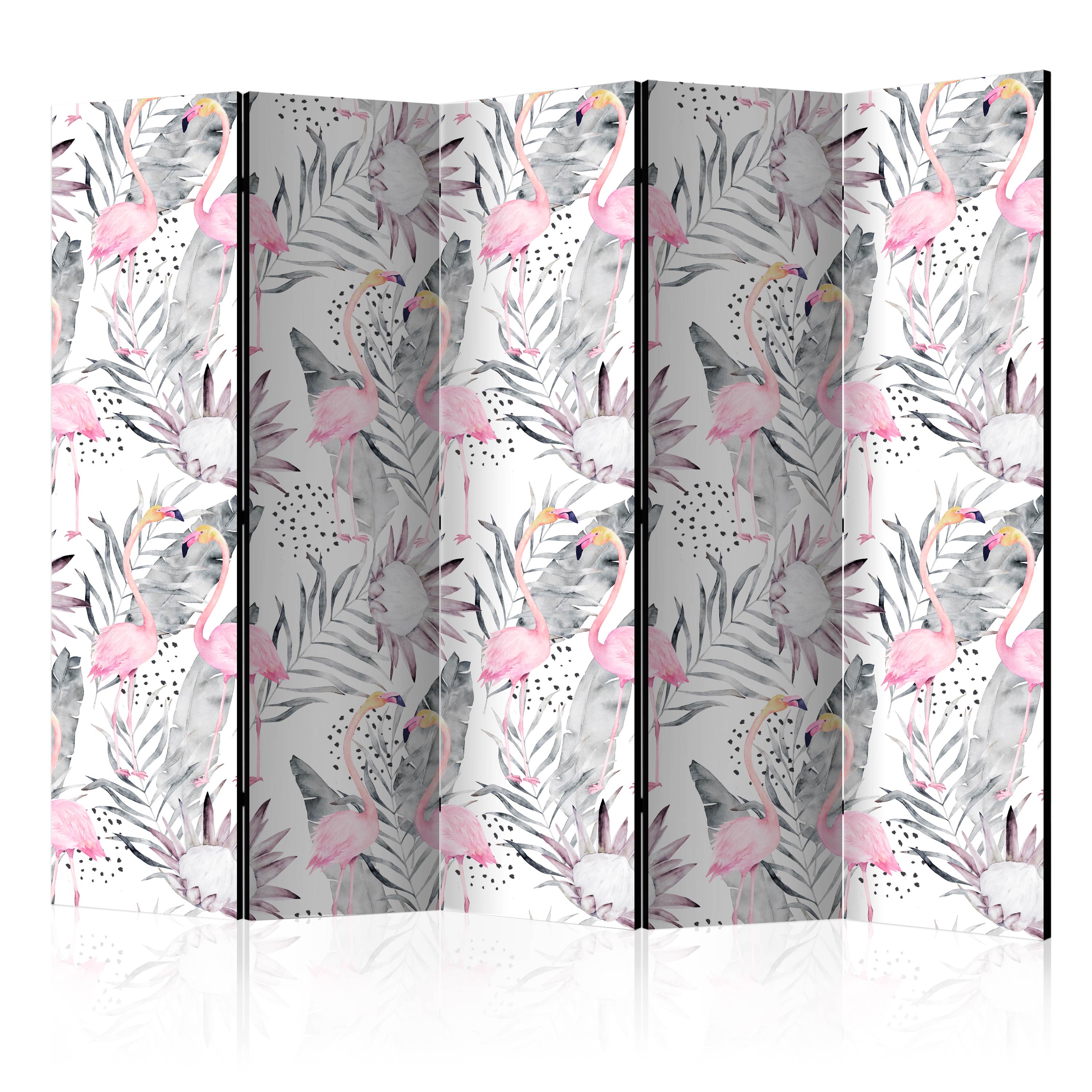 Room Divider - Flamingos and Twigs II [Room Dividers] - 225x172