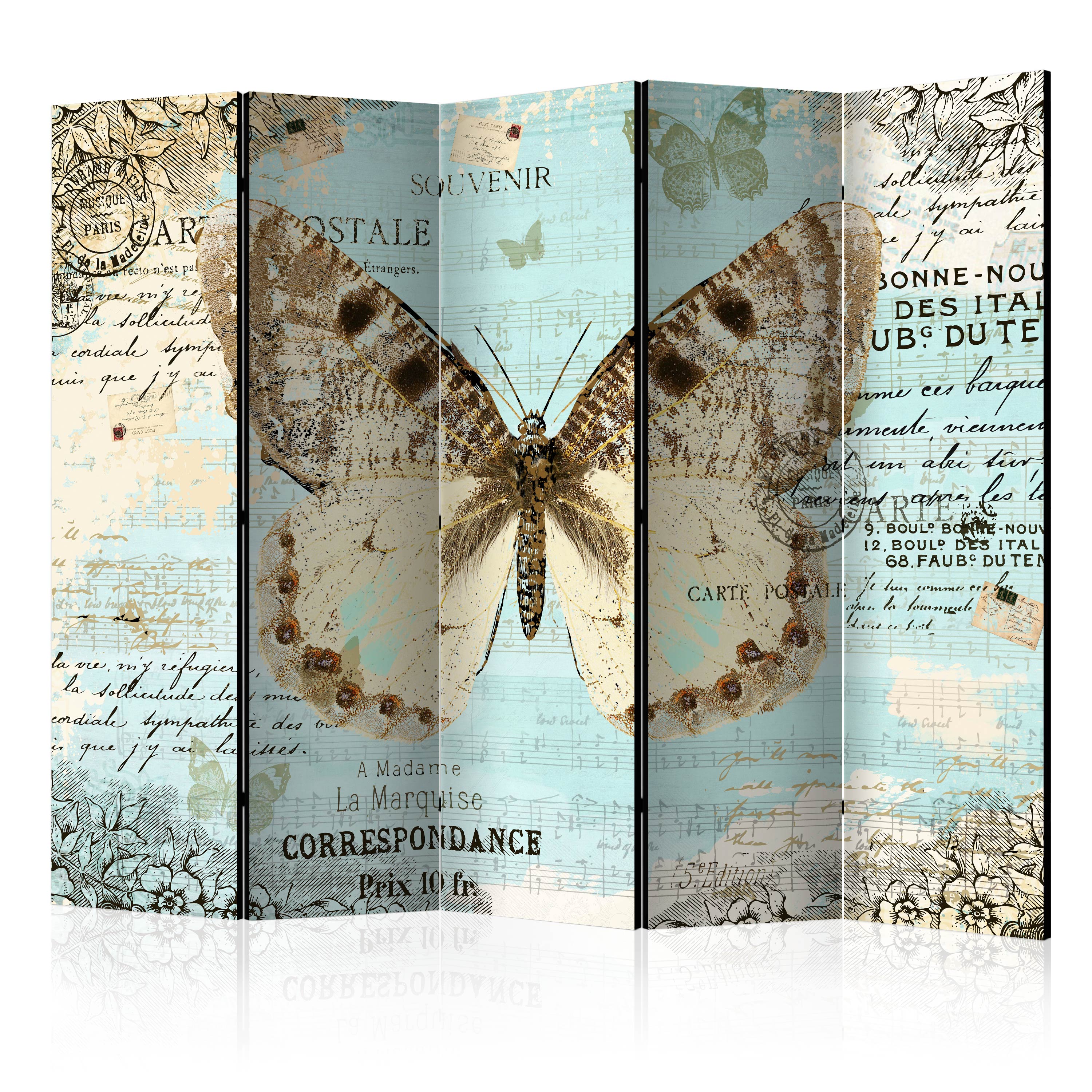 Room Divider - Postcard with butterfly II [Room Dividers] - 225x172