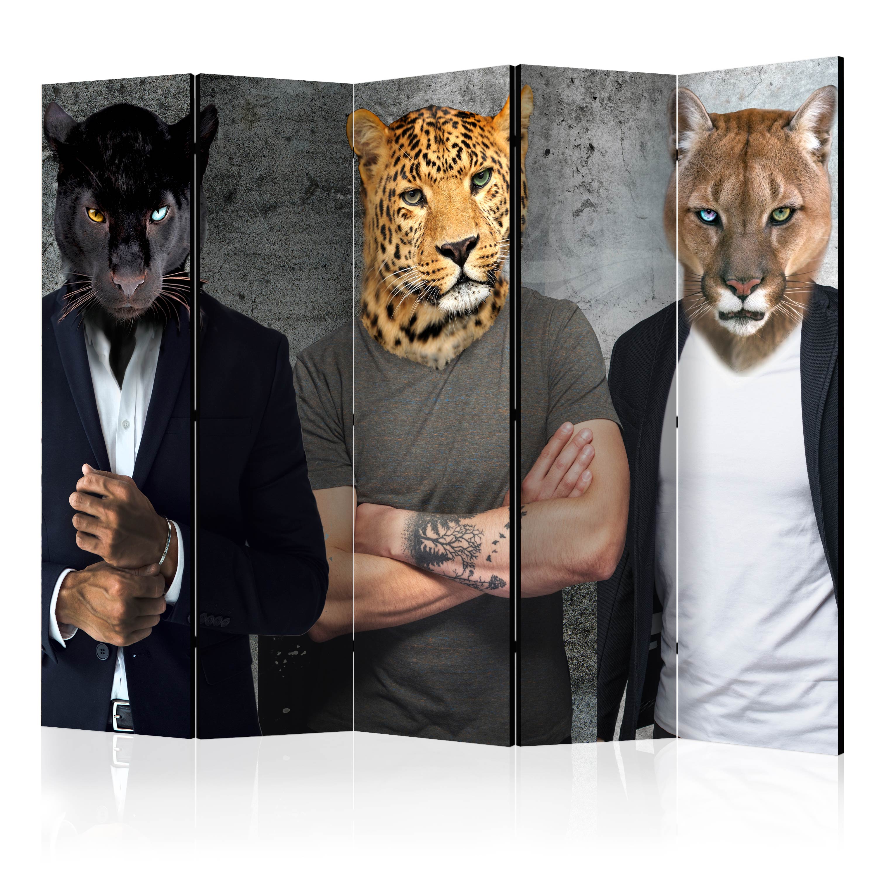 Deko Paravent Raumteiler Trennwand Spanische Wand Tiere Tieger Panther 2 Formate