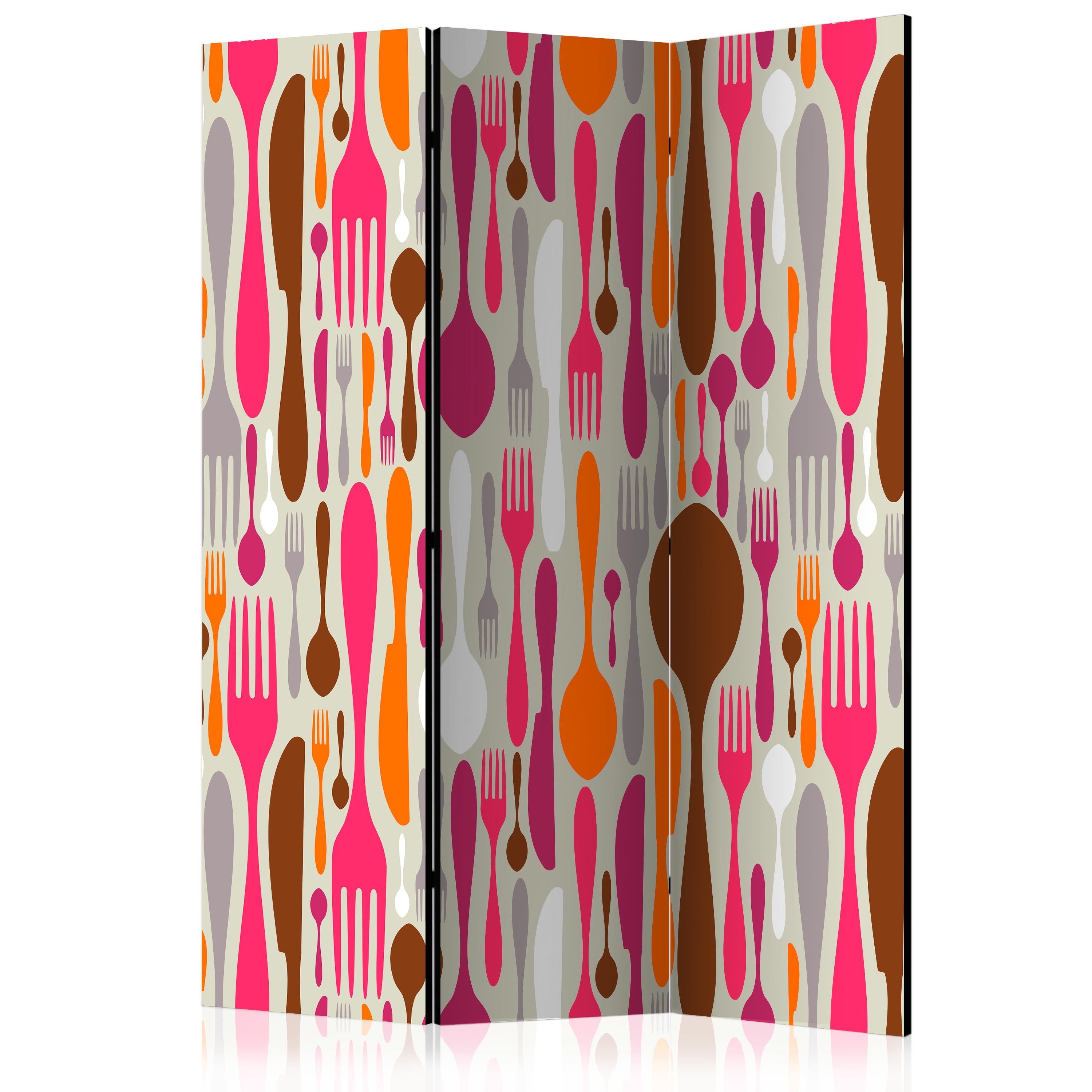 Room Divider - Cutlery - pink and violet [Room Dividers] - 135x172
