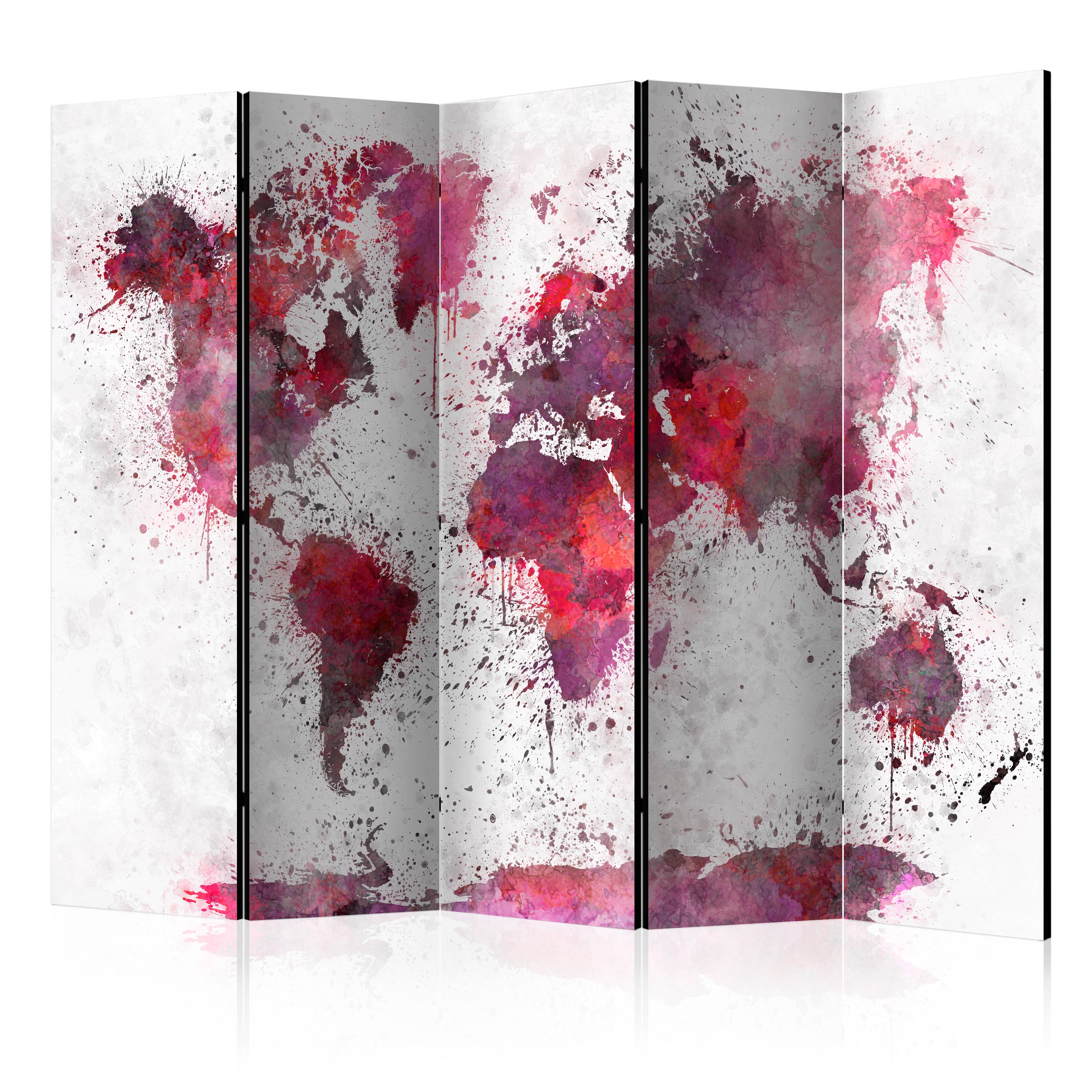 Room Divider - World Map: Red Watercolors II [Room Dividers] - 225x172
